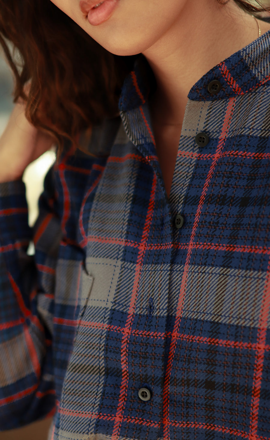 The Forger - Wayward Fit Tunic - Blue + Red Plaid