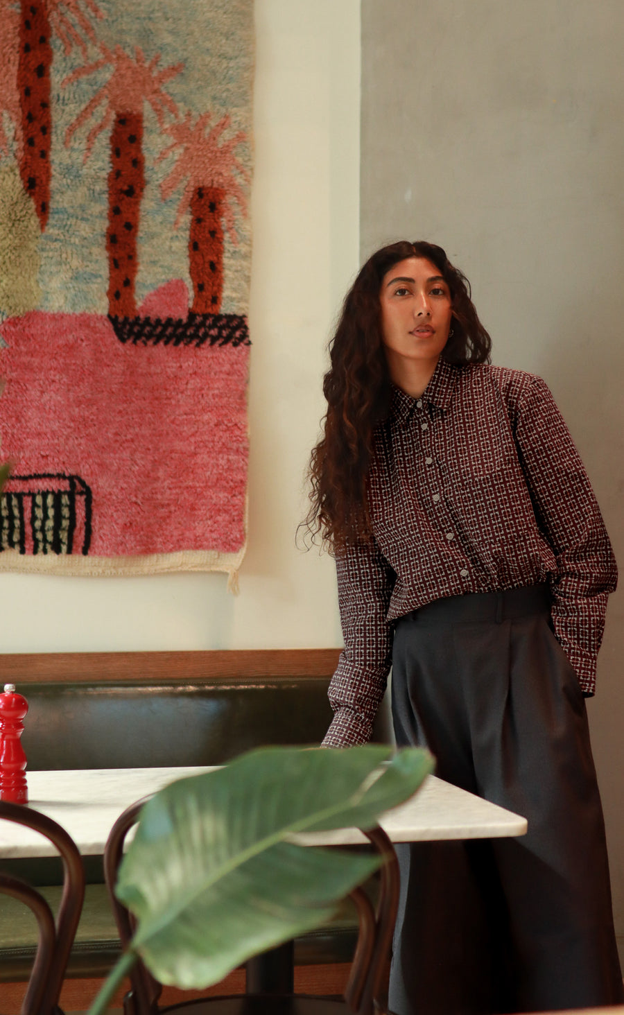 The Collector - Proper Fit - Aubergine + Grey Jacquard