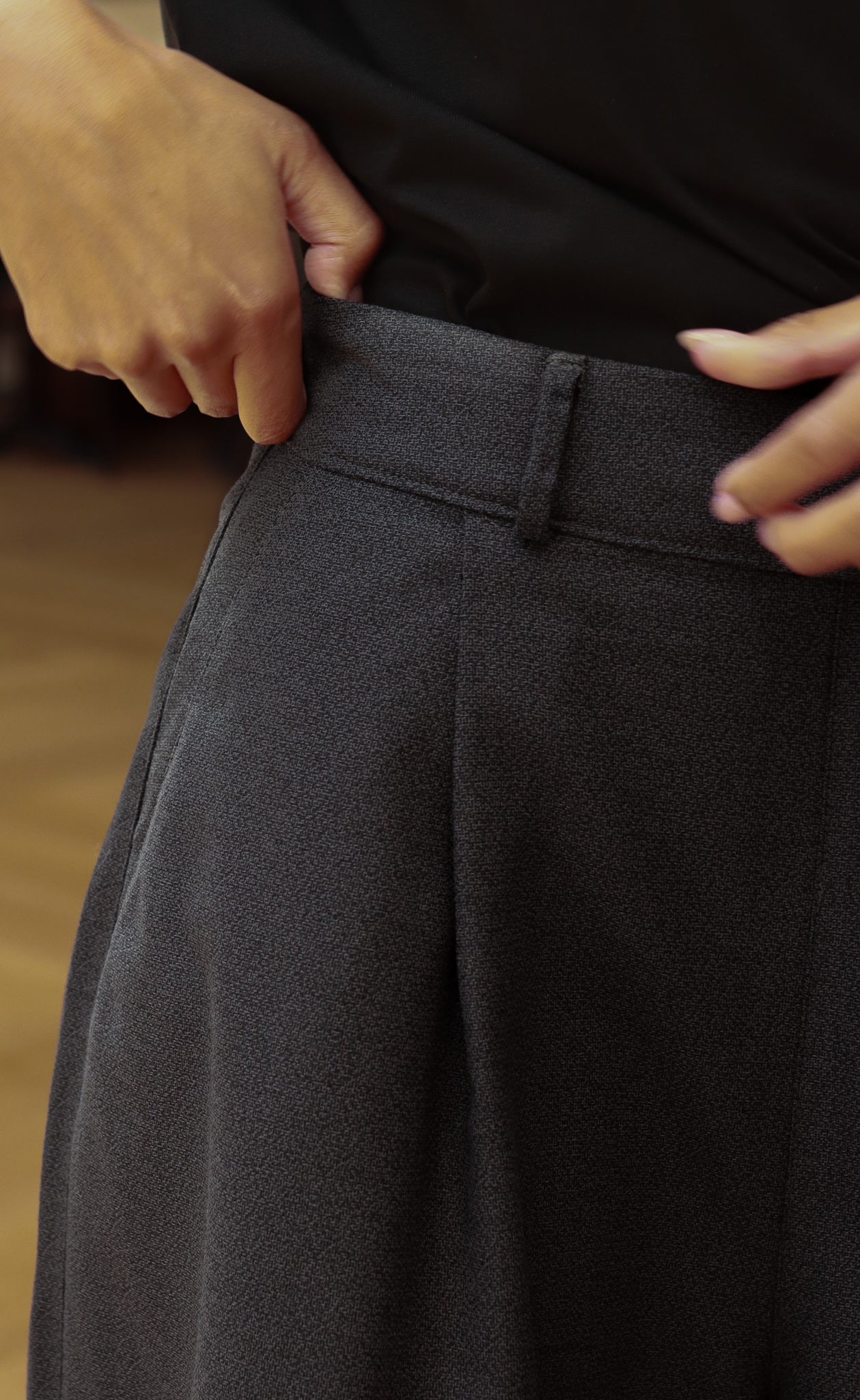 The Maximalist - Long Pants - Charcoal Crepe