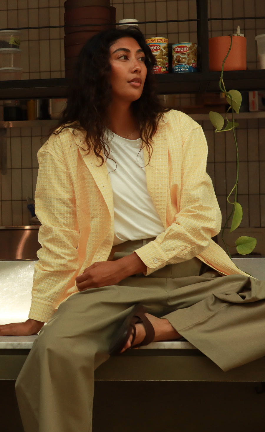 The Signal - Wayward Fit Tunic - Primary Yellow Jacquard