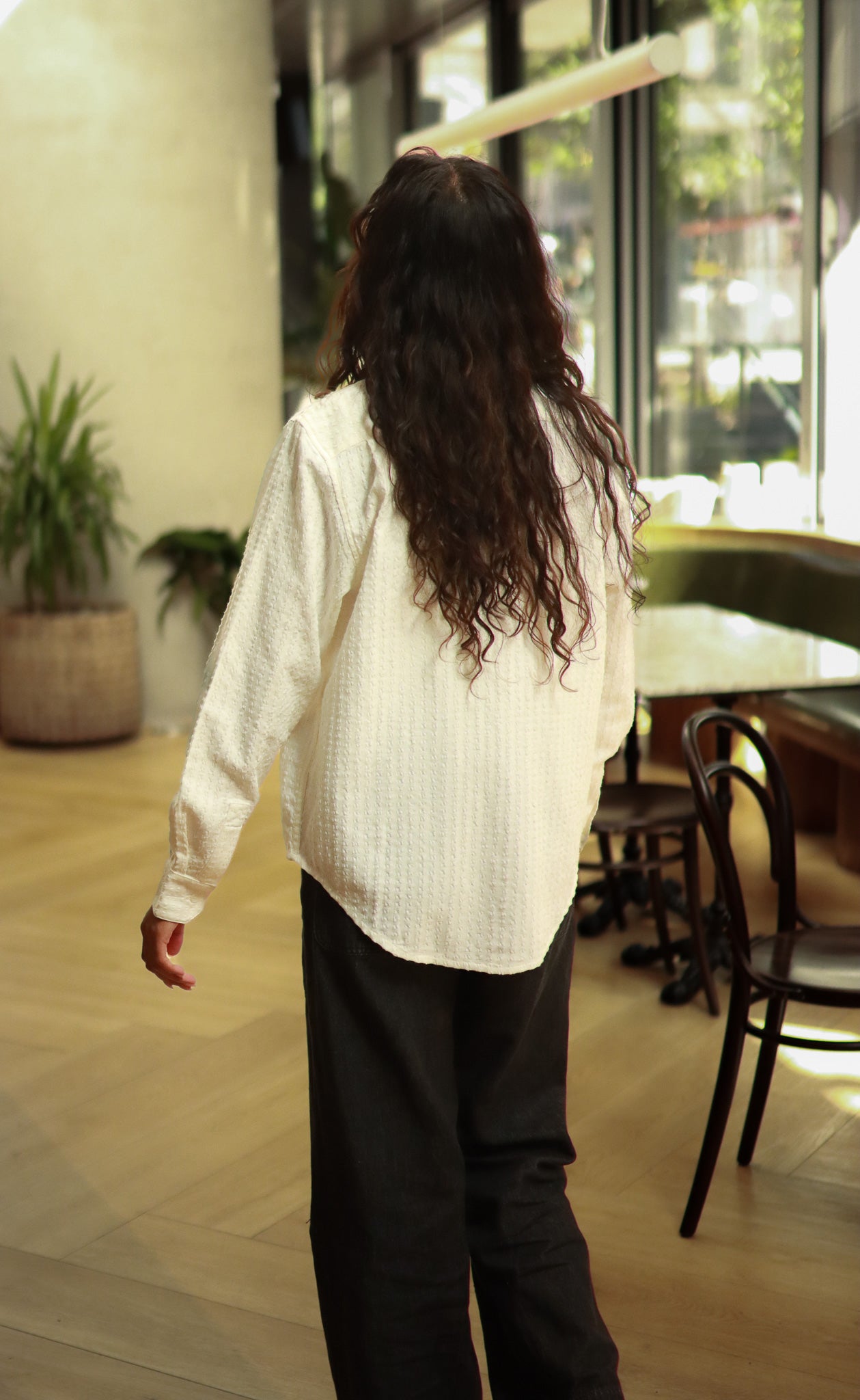 The Darling - Proper Fit - White Textured Crepe