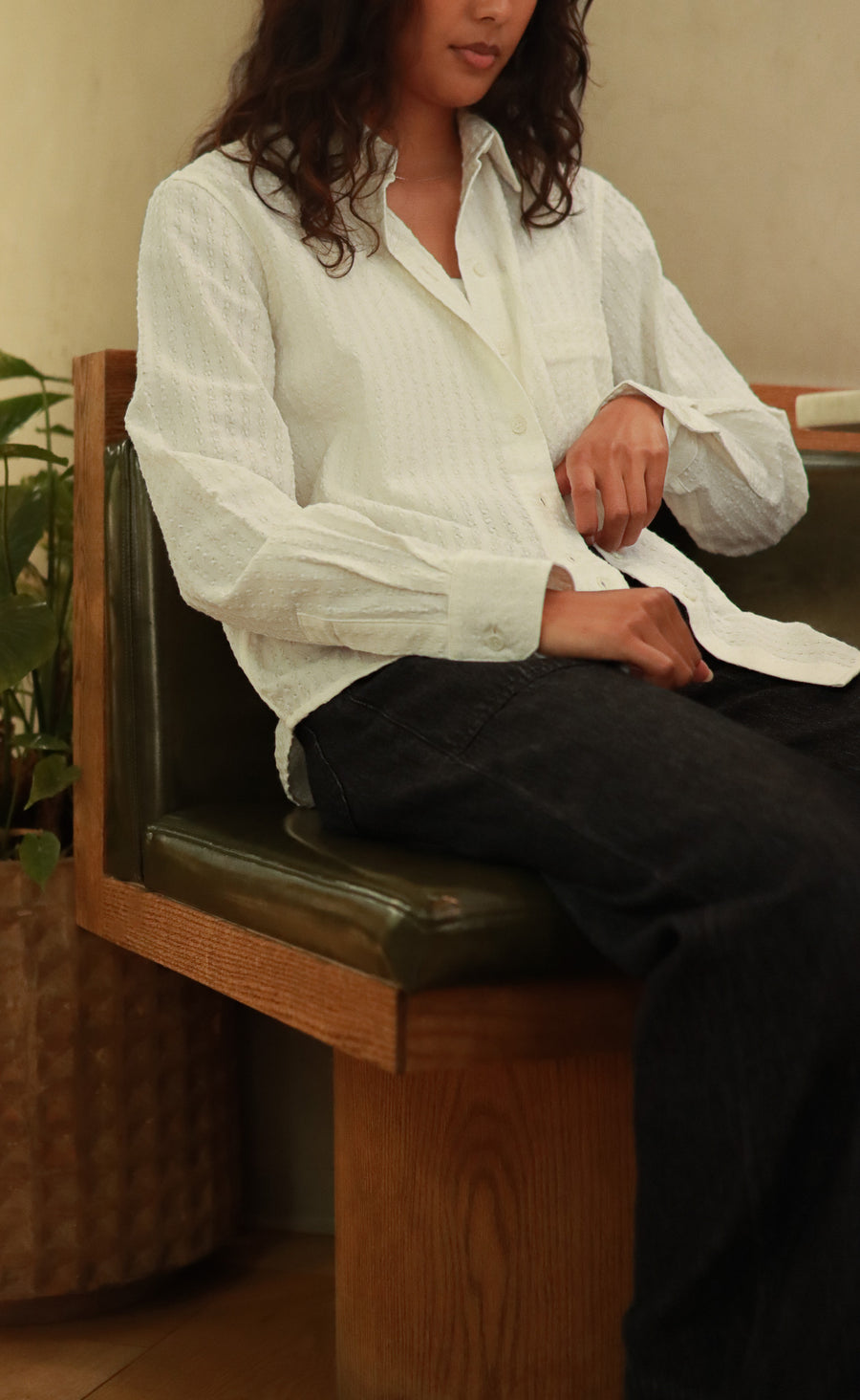 The Darling - Proper Fit - White Textured Crepe