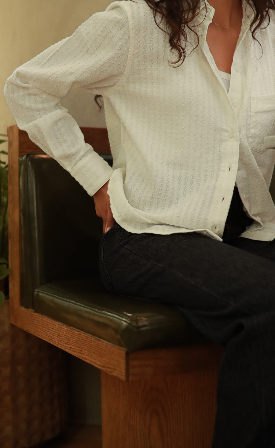 The Darling - Proper Fit - White Textured Crepe