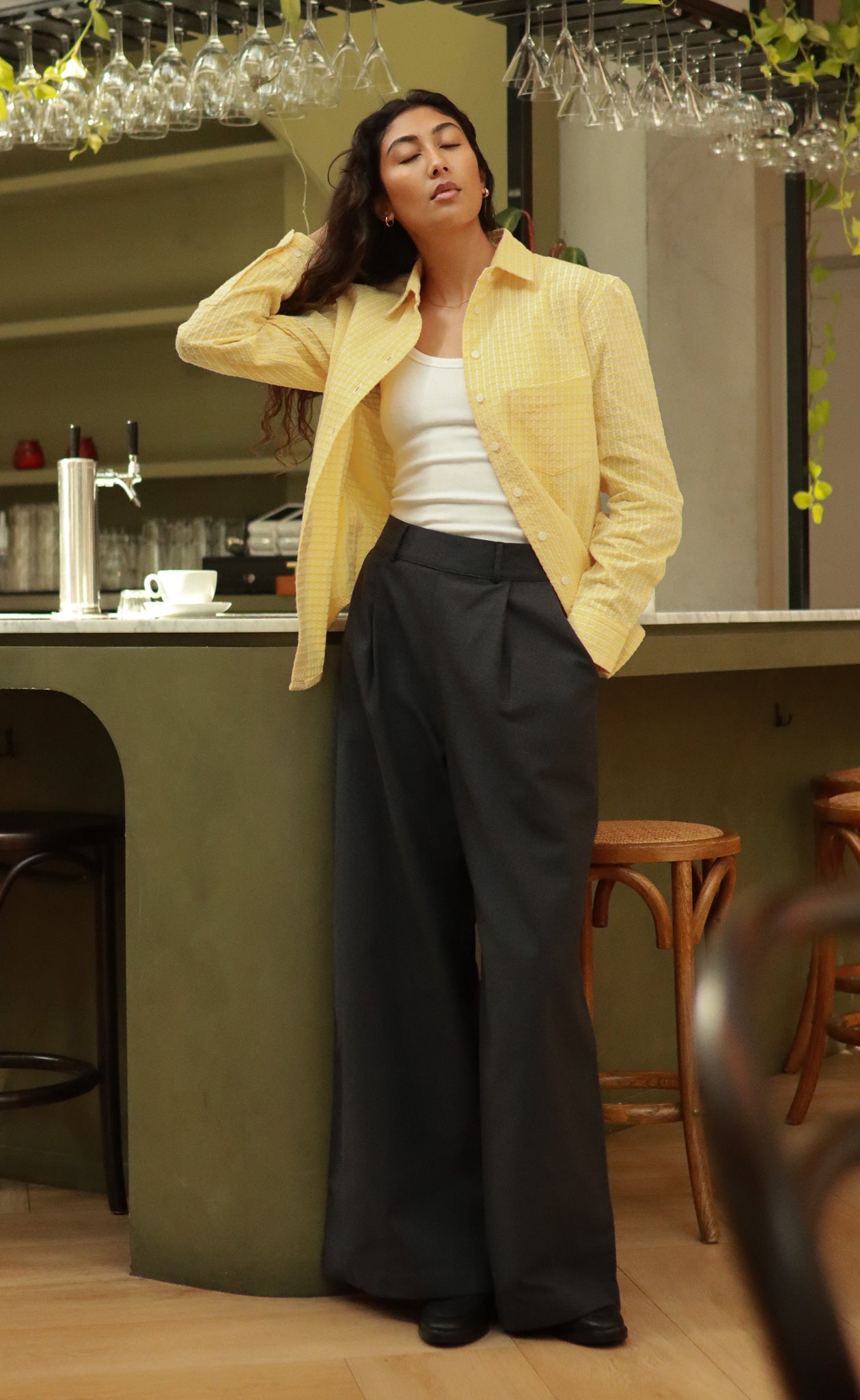 The Maximalist - Long Pants - Charcoal Crepe