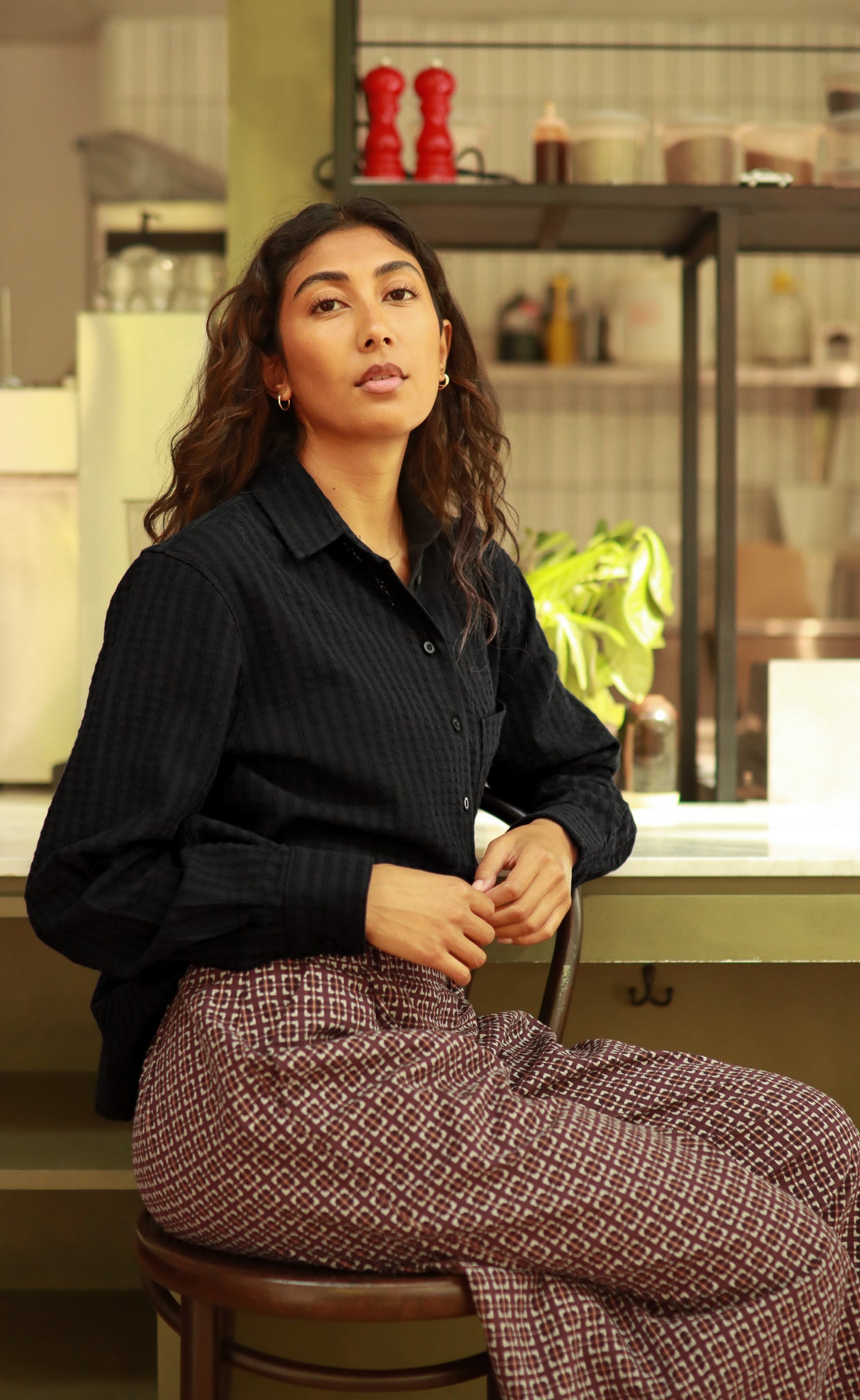 The Darling - Proper Fit - Black Textured Crepe