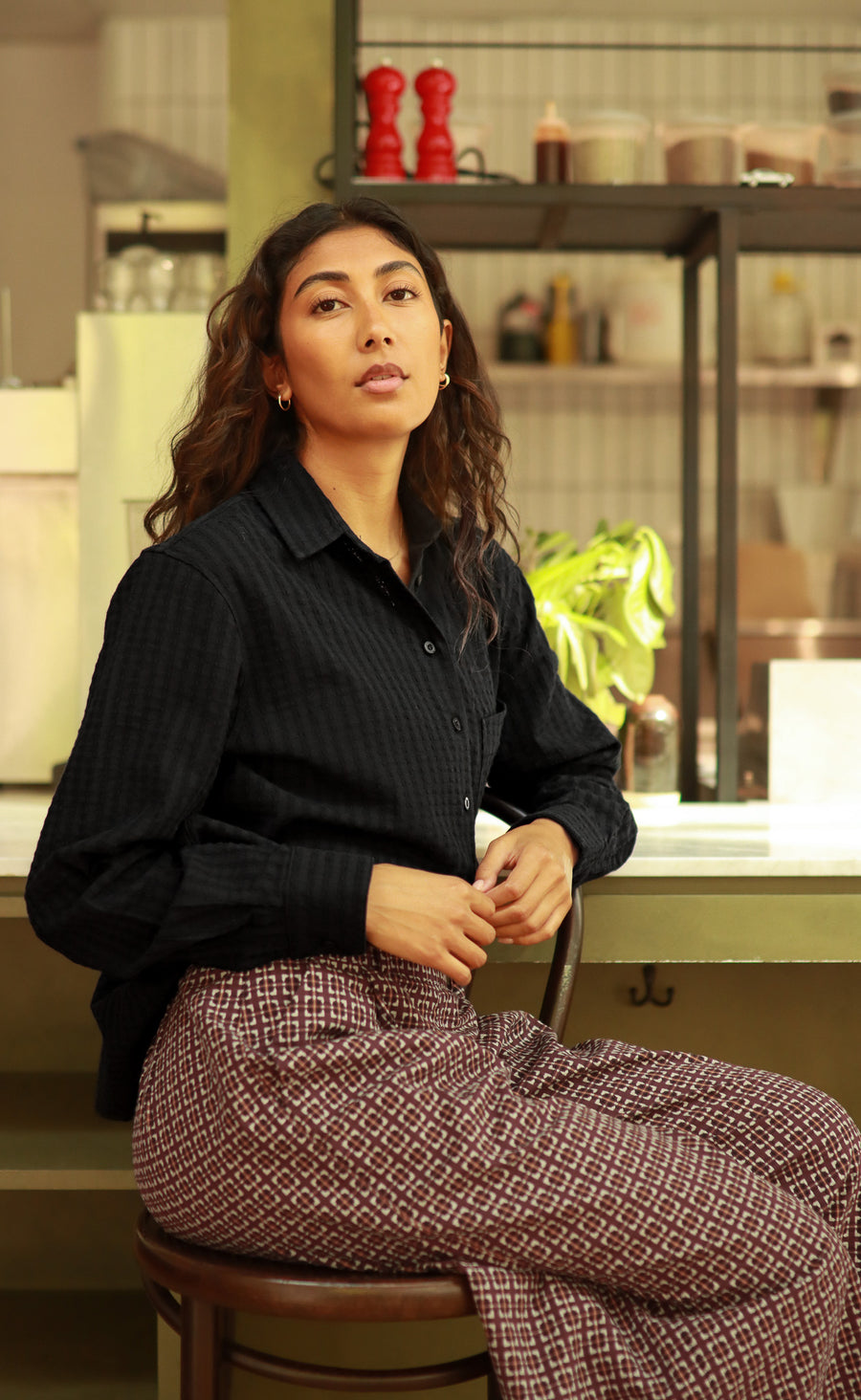 The Darling - Proper Fit - Black Textured Crepe