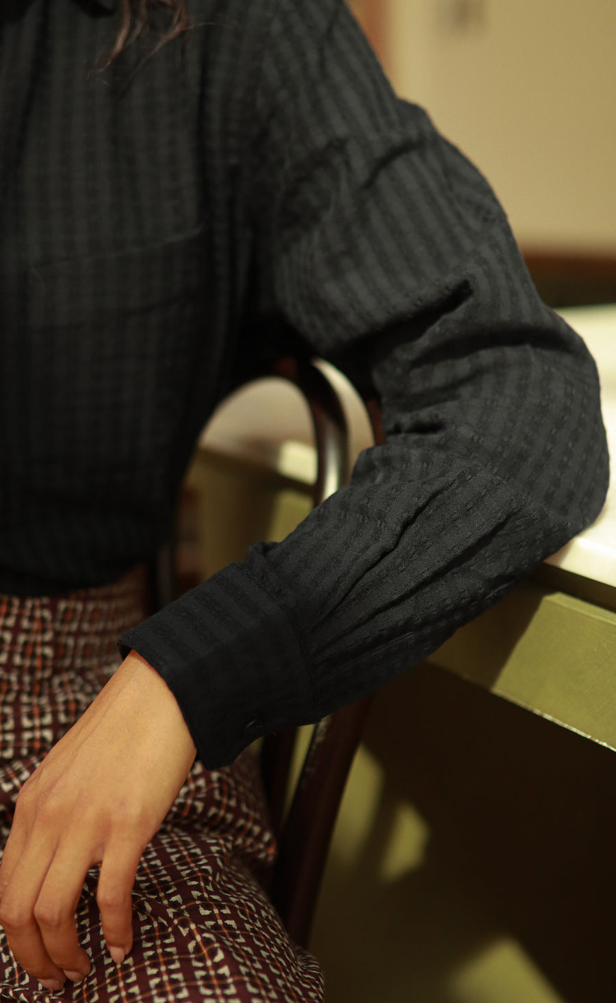 The Darling - Proper Fit - Black Textured Crepe