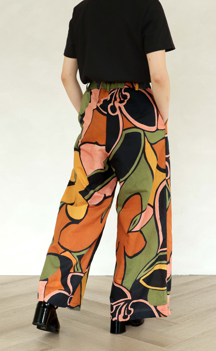 The Maximalist - Long Pants - Dark Floral Cotton Blend