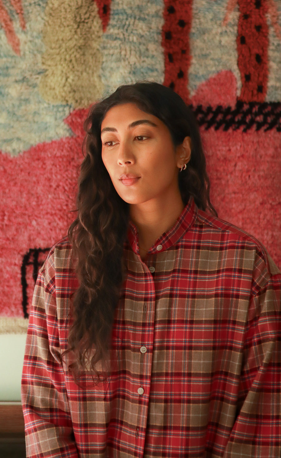 The Ember - Wayward Fit Tunic - Red + Beige Plaid