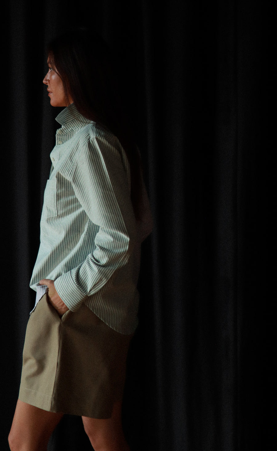 The Tailor - Proper Fit - Green & White Stripe