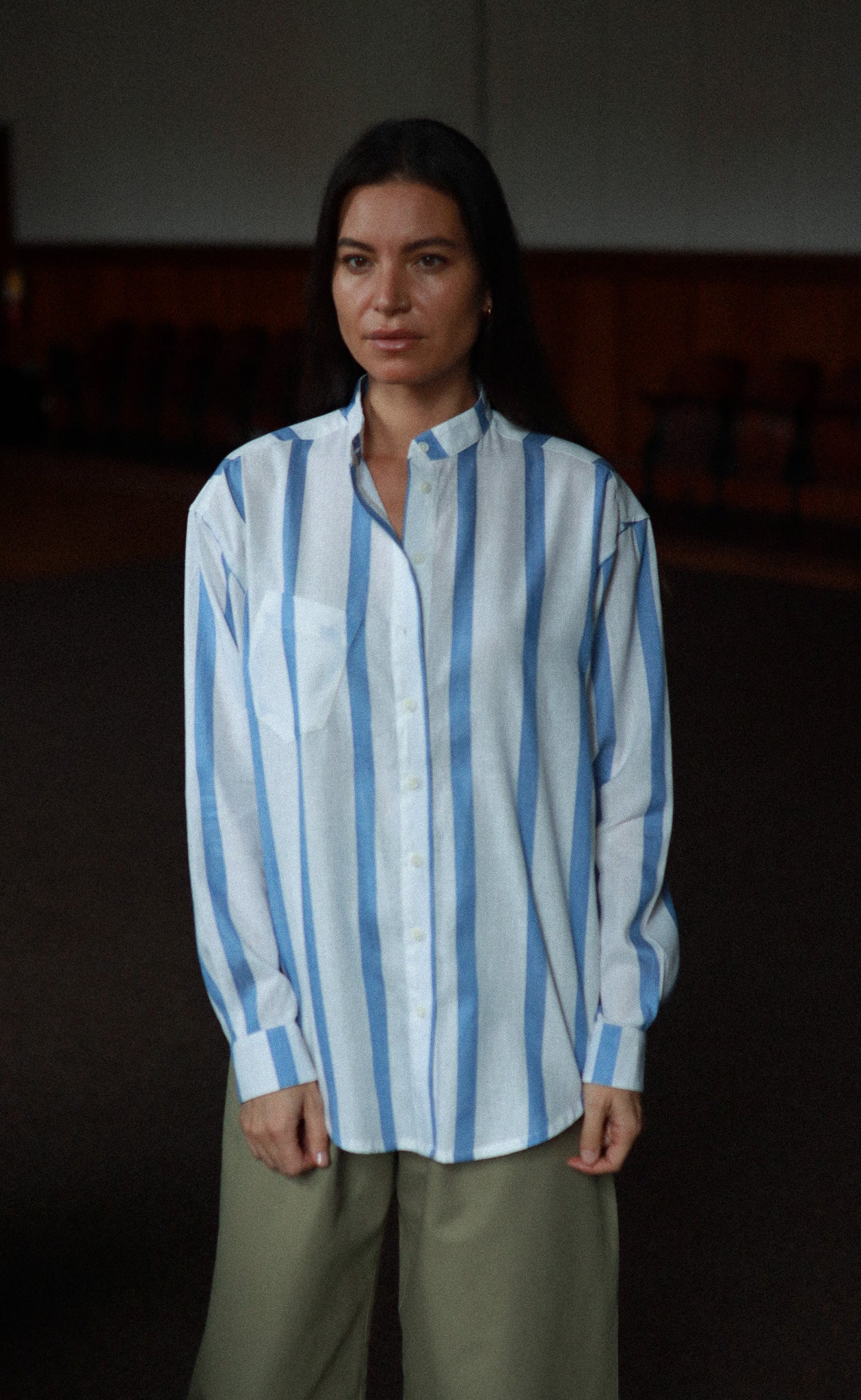 The Framer - Wayward Fit Tunic - Wide Twill Stripe