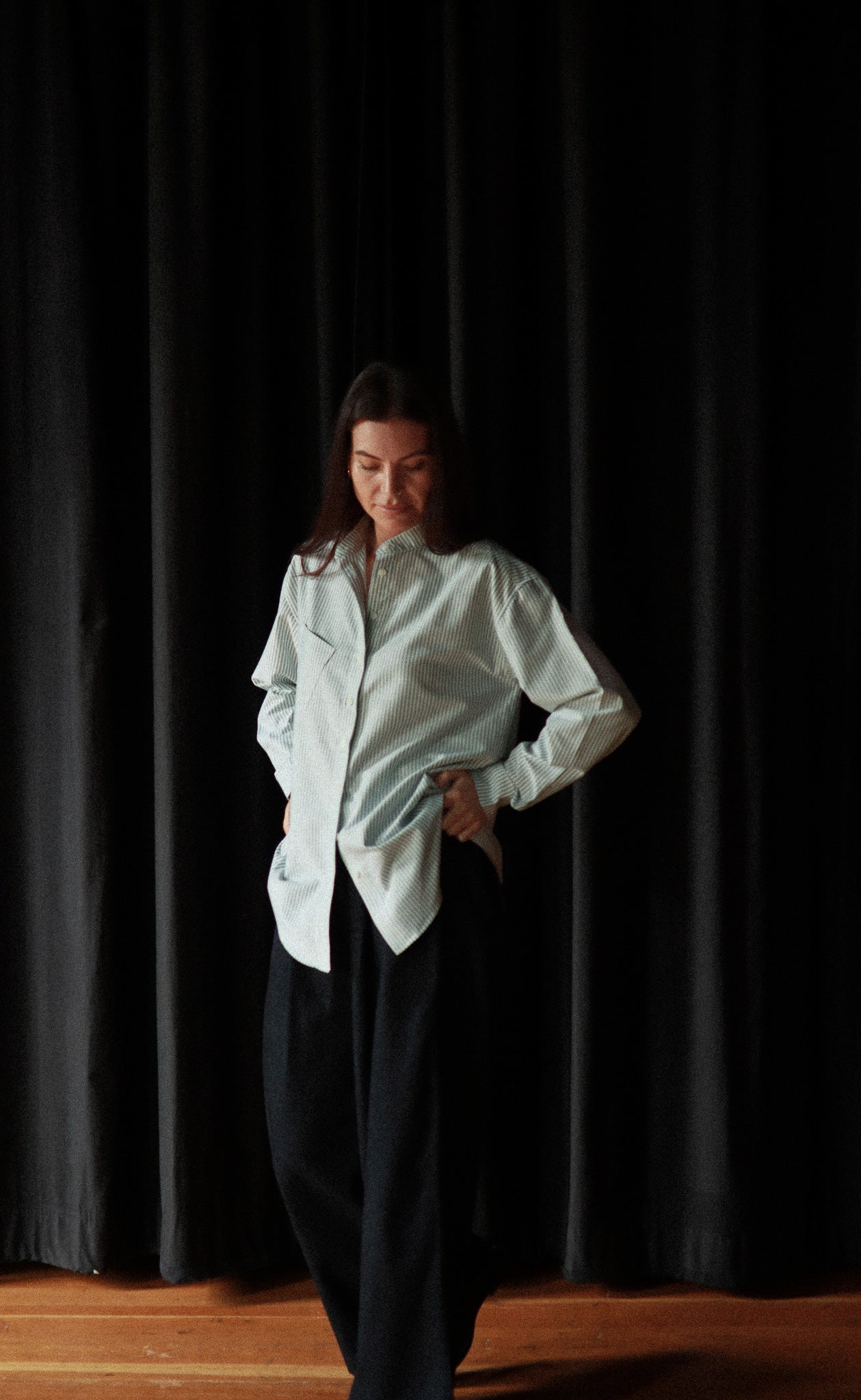 The Tailor - Wayward Fit Tunic - Green & White Stripe