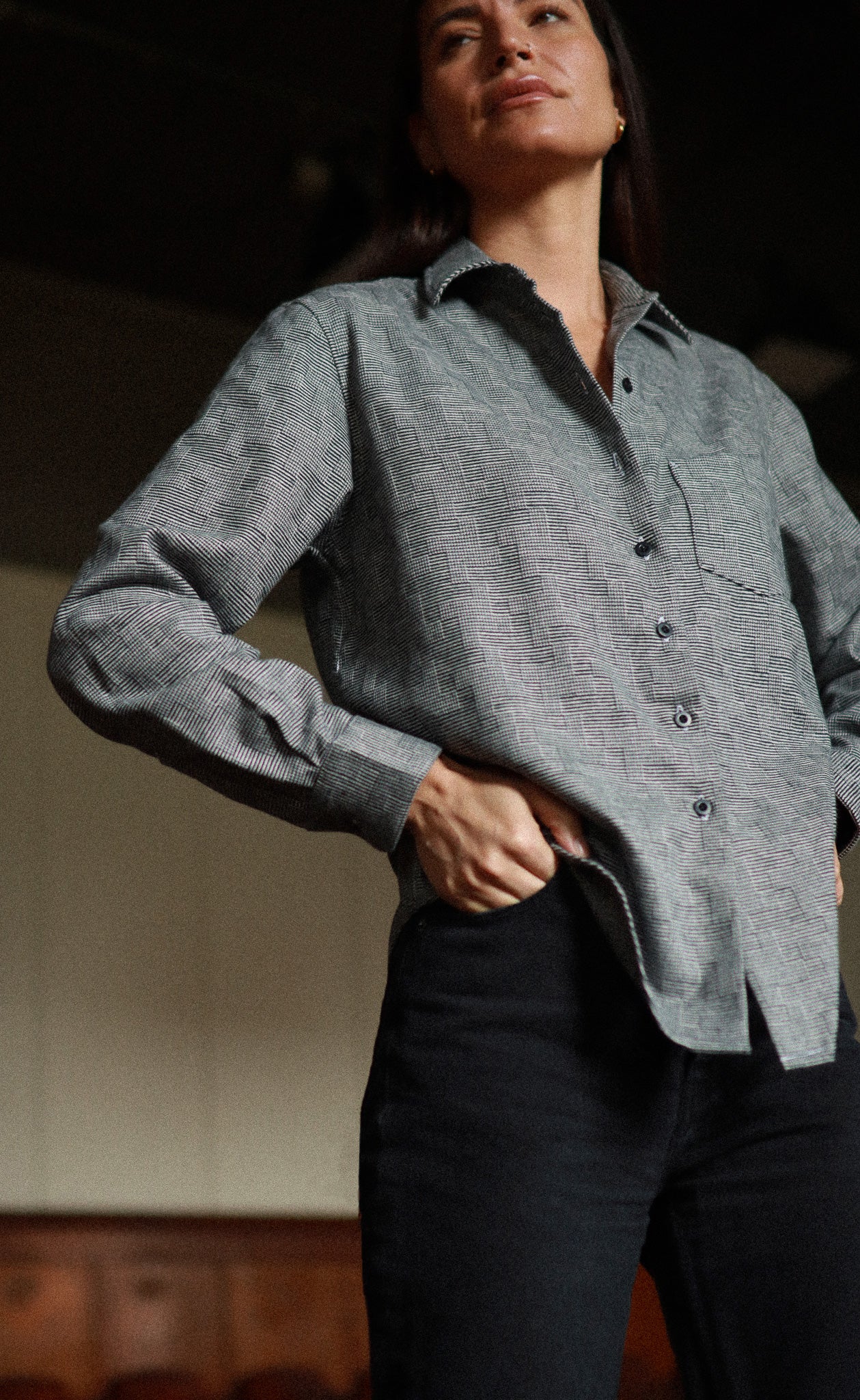 The Vanguard - Proper Fit - Black & White Windmill Flannel