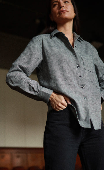 The Vanguard - Proper Fit - Black & White Windmill Flannel