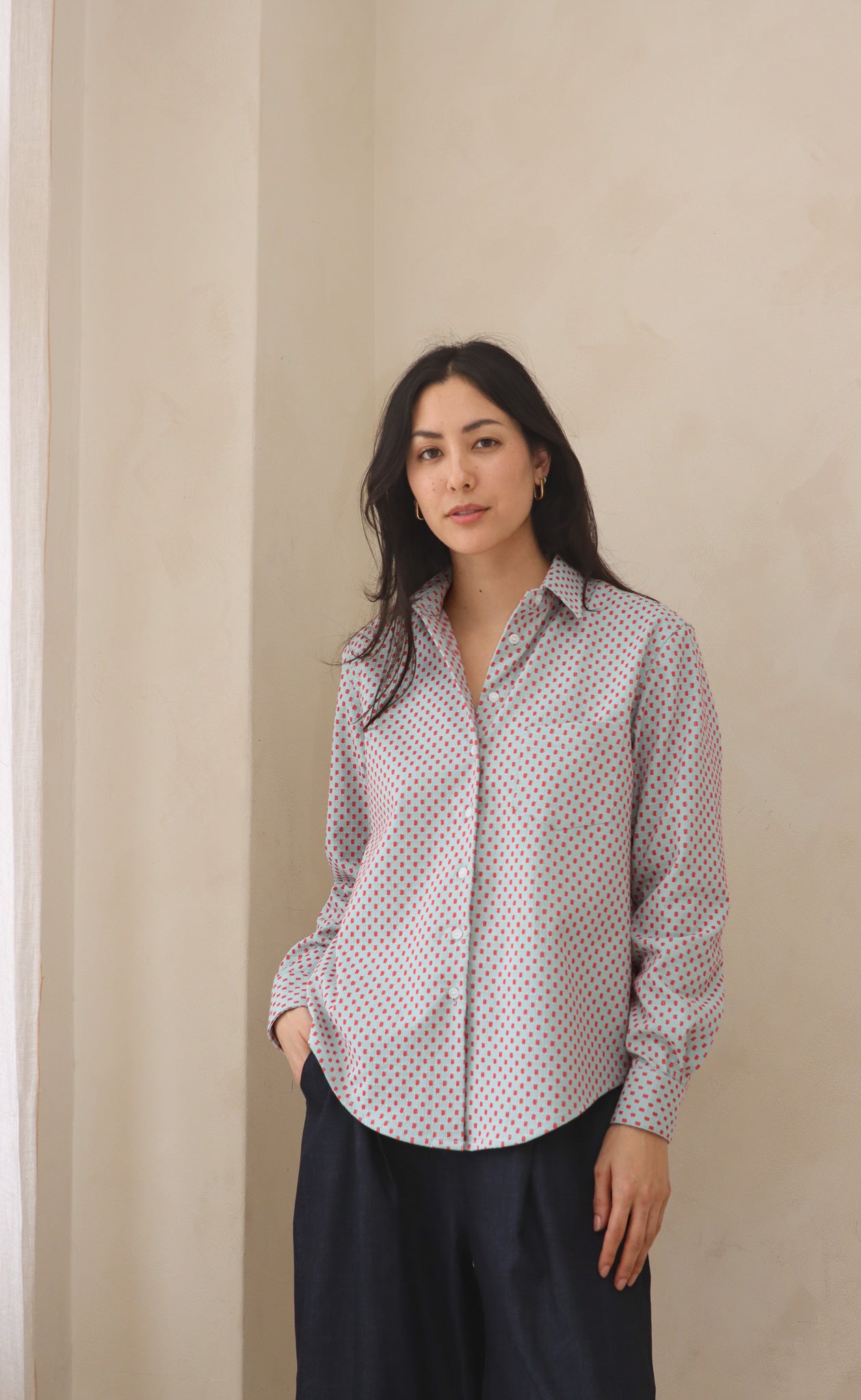 The Lover - Proper Fit - Celeste & Red Jacquard