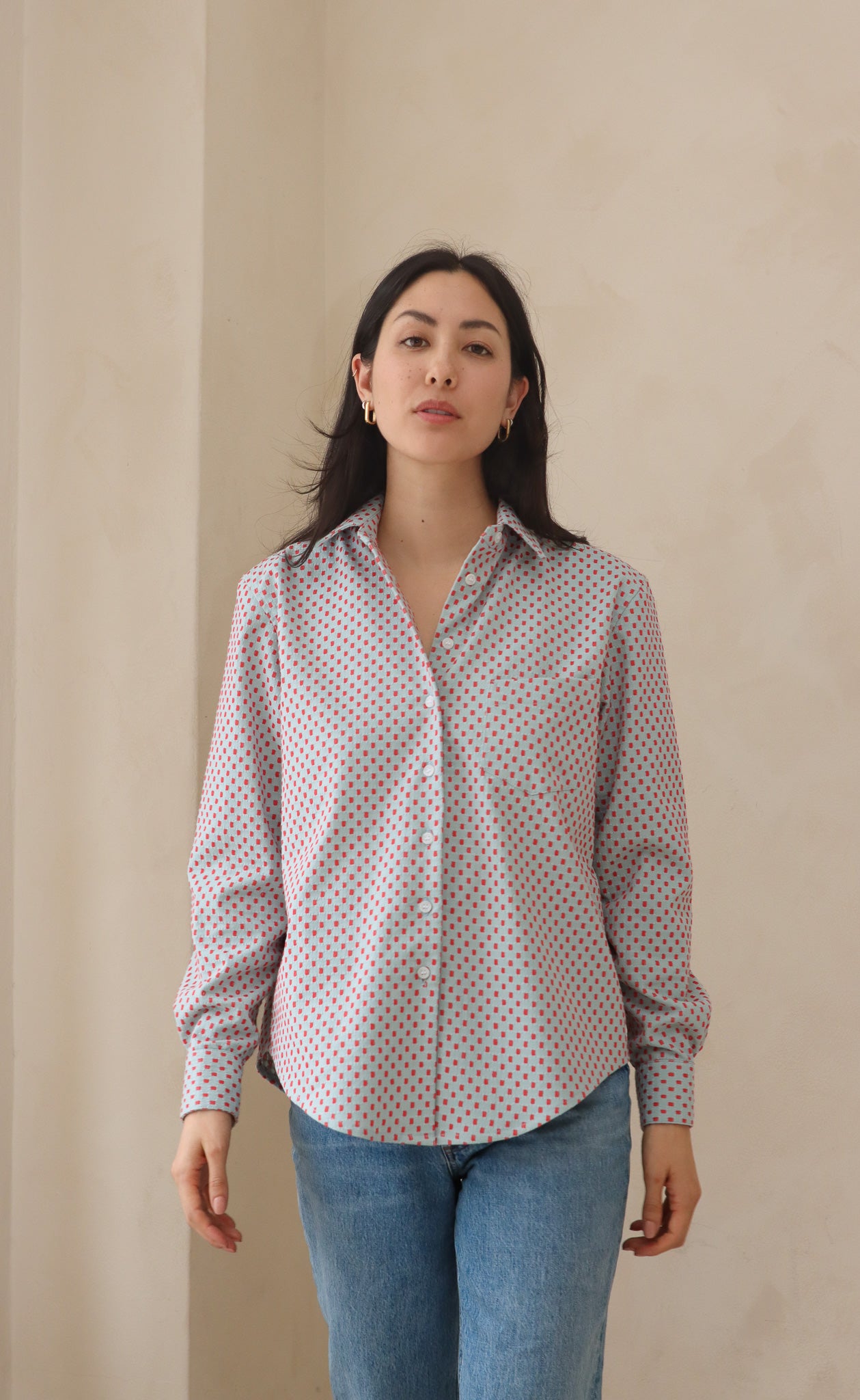 The Lover - Proper Fit - Celeste & Red Jacquard