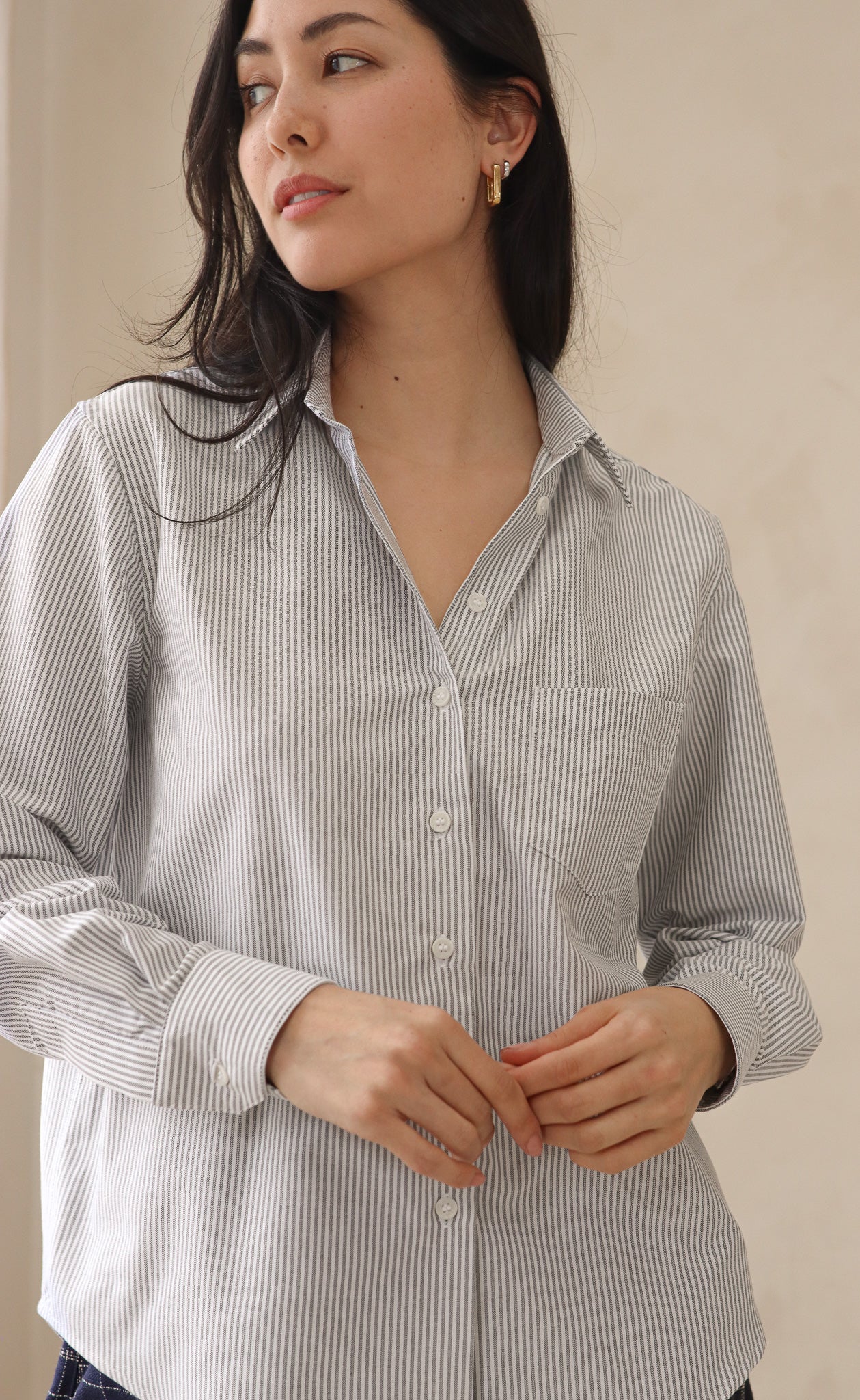 The Tailor - Proper Fit - Black & White Striped Oxford