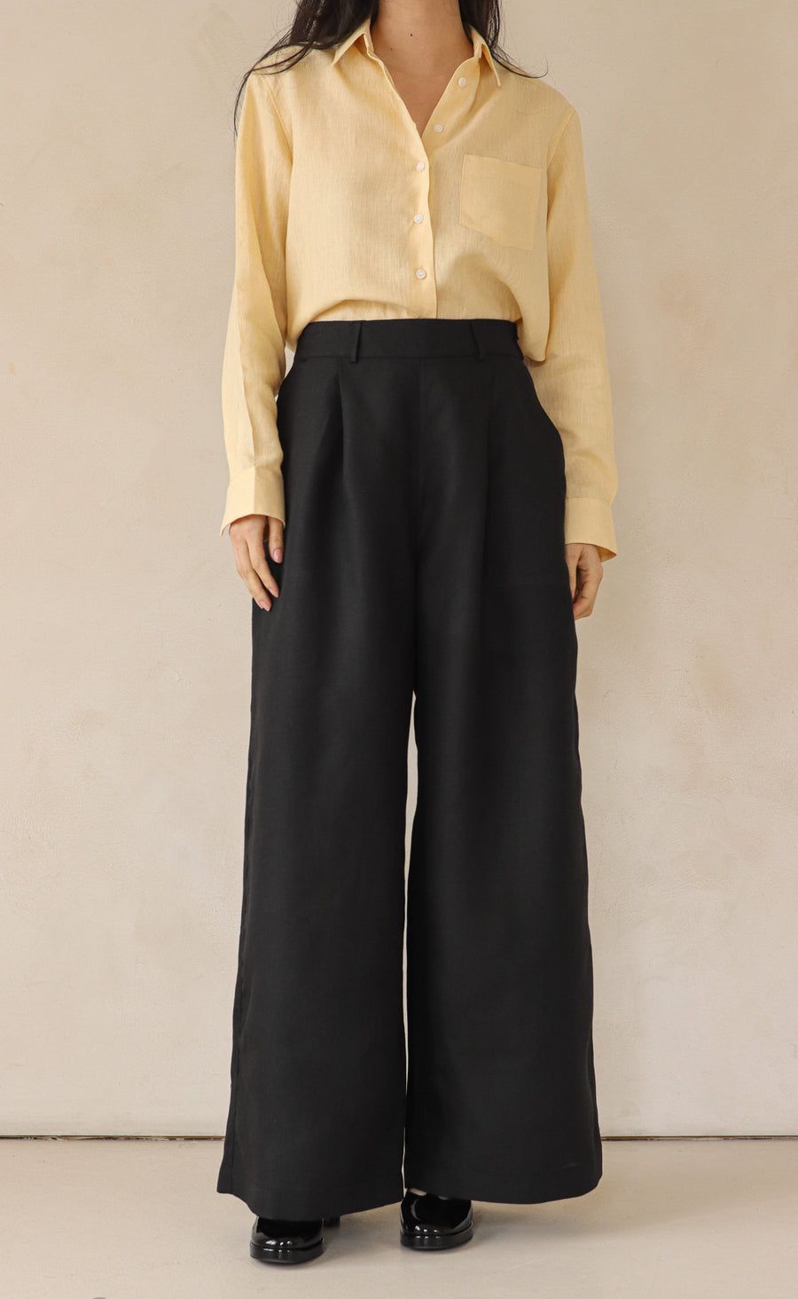 The Maximalist - Long Pants - Black Linen