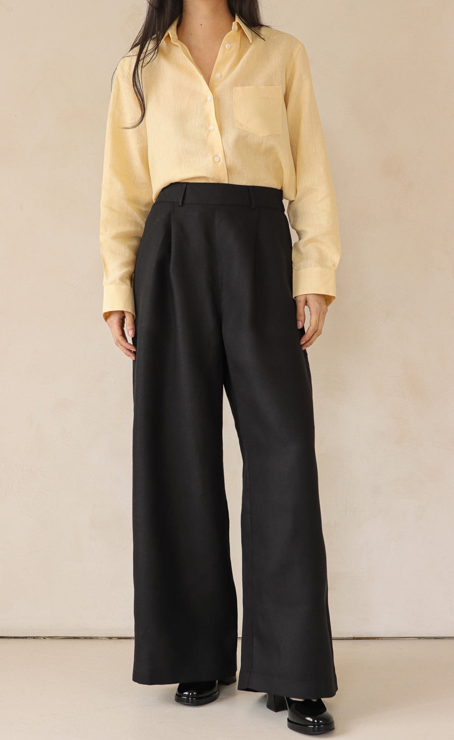 The Maximalist - Long Pants - Black Linen