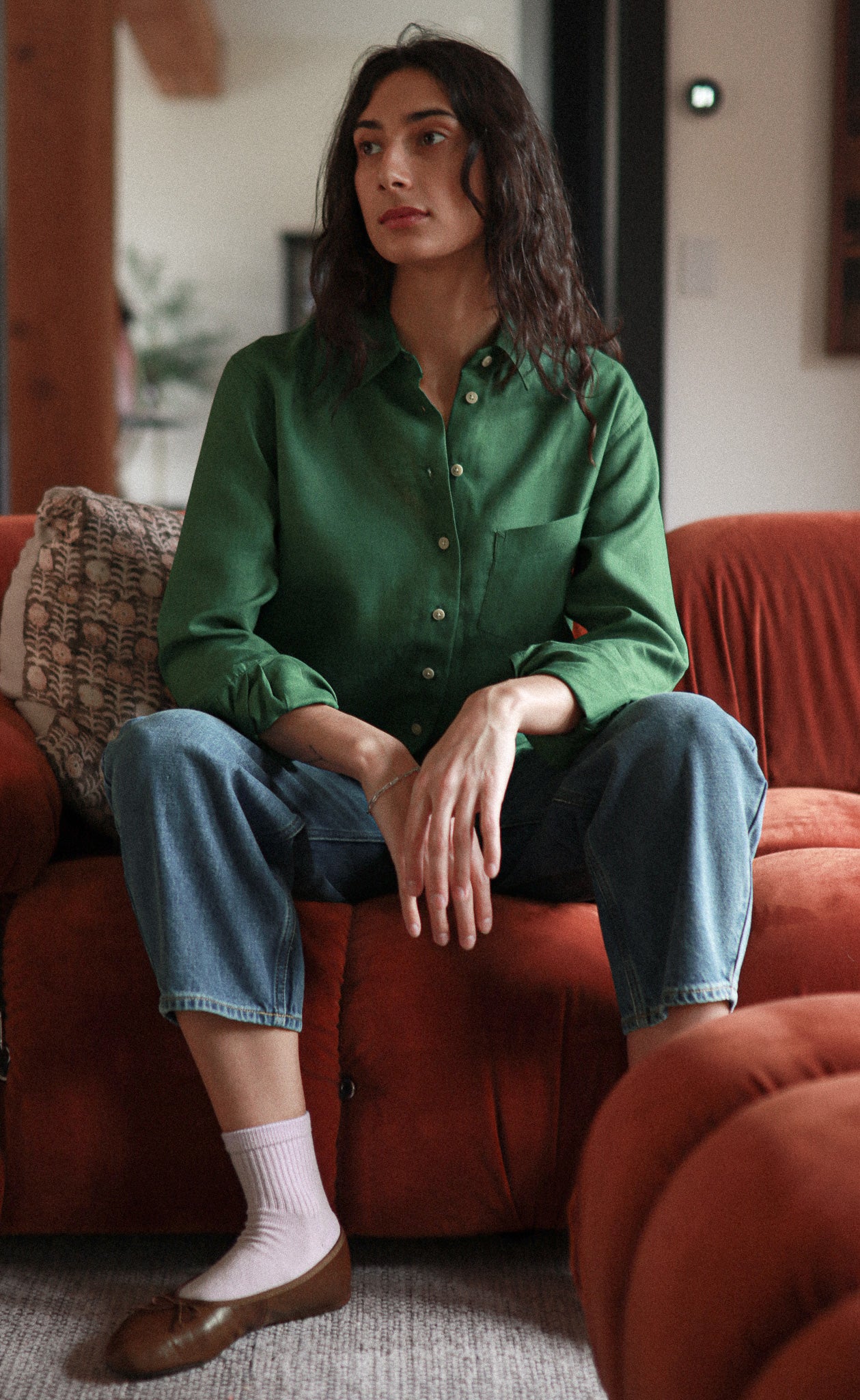 Popera Fit The Friend - Proper Fit Pine Green 100% Linen Shirt – Power Of My People