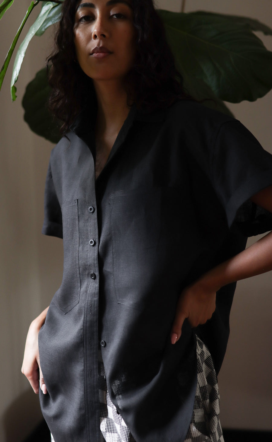 The Friend - Wayward Fit -  Black 100% Linen