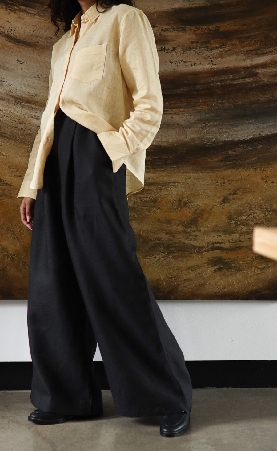 The Maximalist - Long Pants - Black Linen