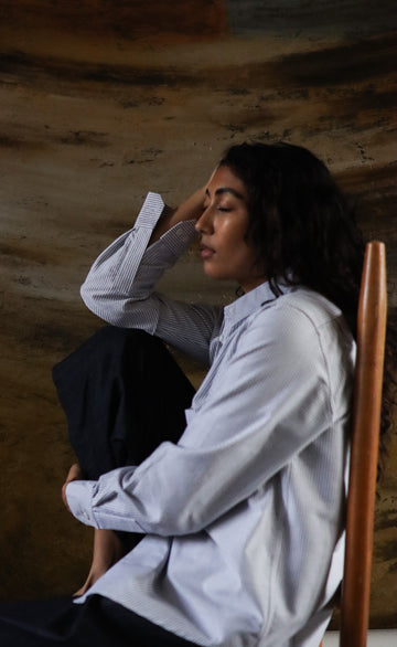 The Tailor - Proper Fit - Black & White Striped Oxford