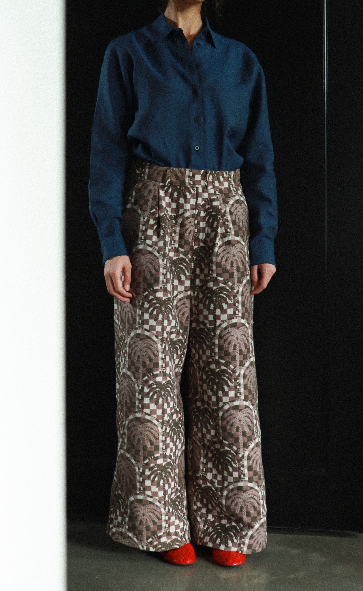 The Maximalist - Long Pants - Palm Tree Jacquard