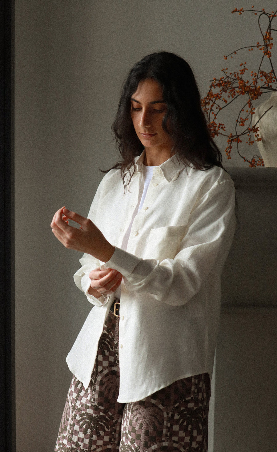 The Friend - Women's Cream 100% Linen Shirt Power Of My People The Friend - Women's Cream 100% Linen Shirt Power Of My People