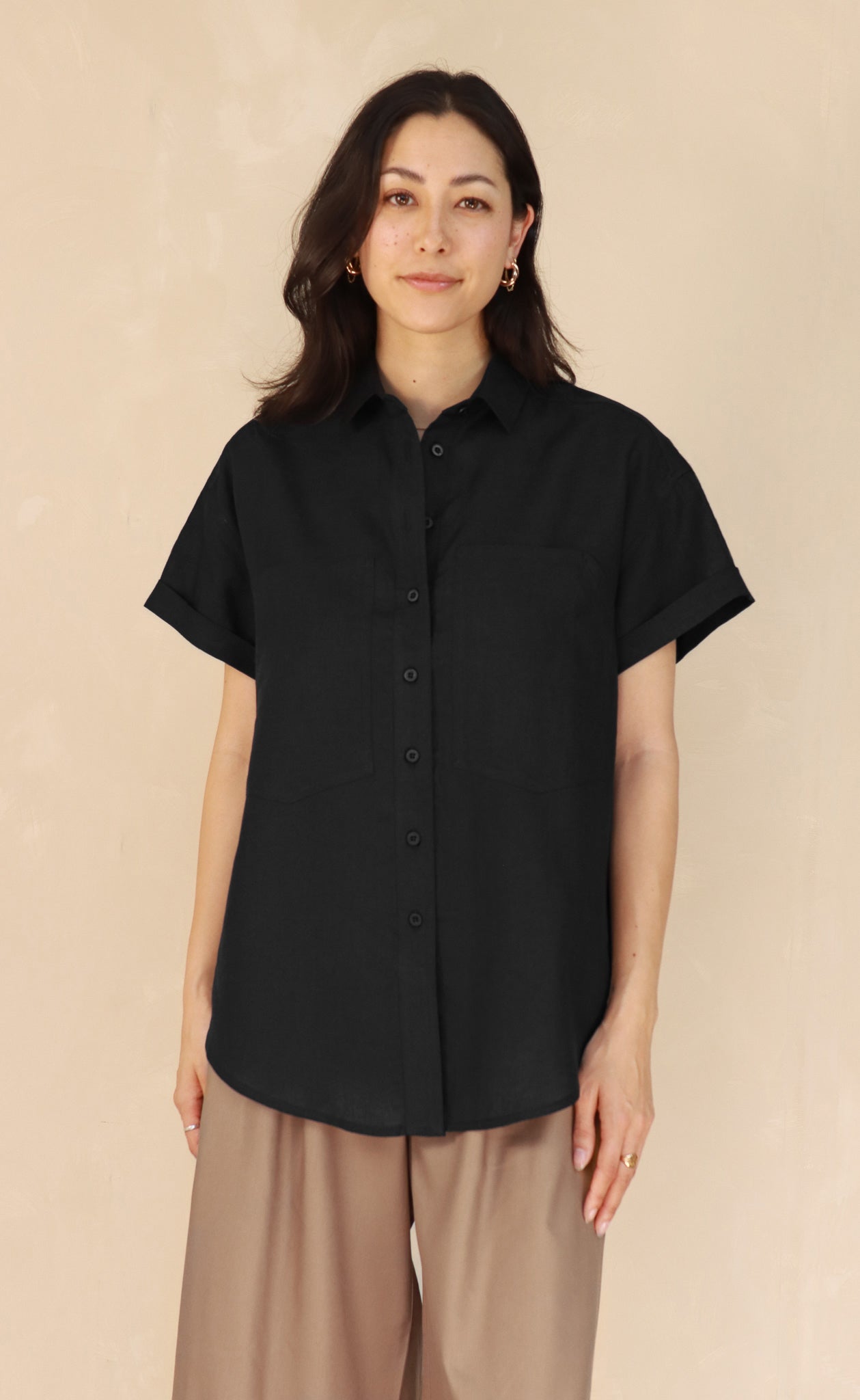 The Friend - Wayward Fit -  Black 100% Linen