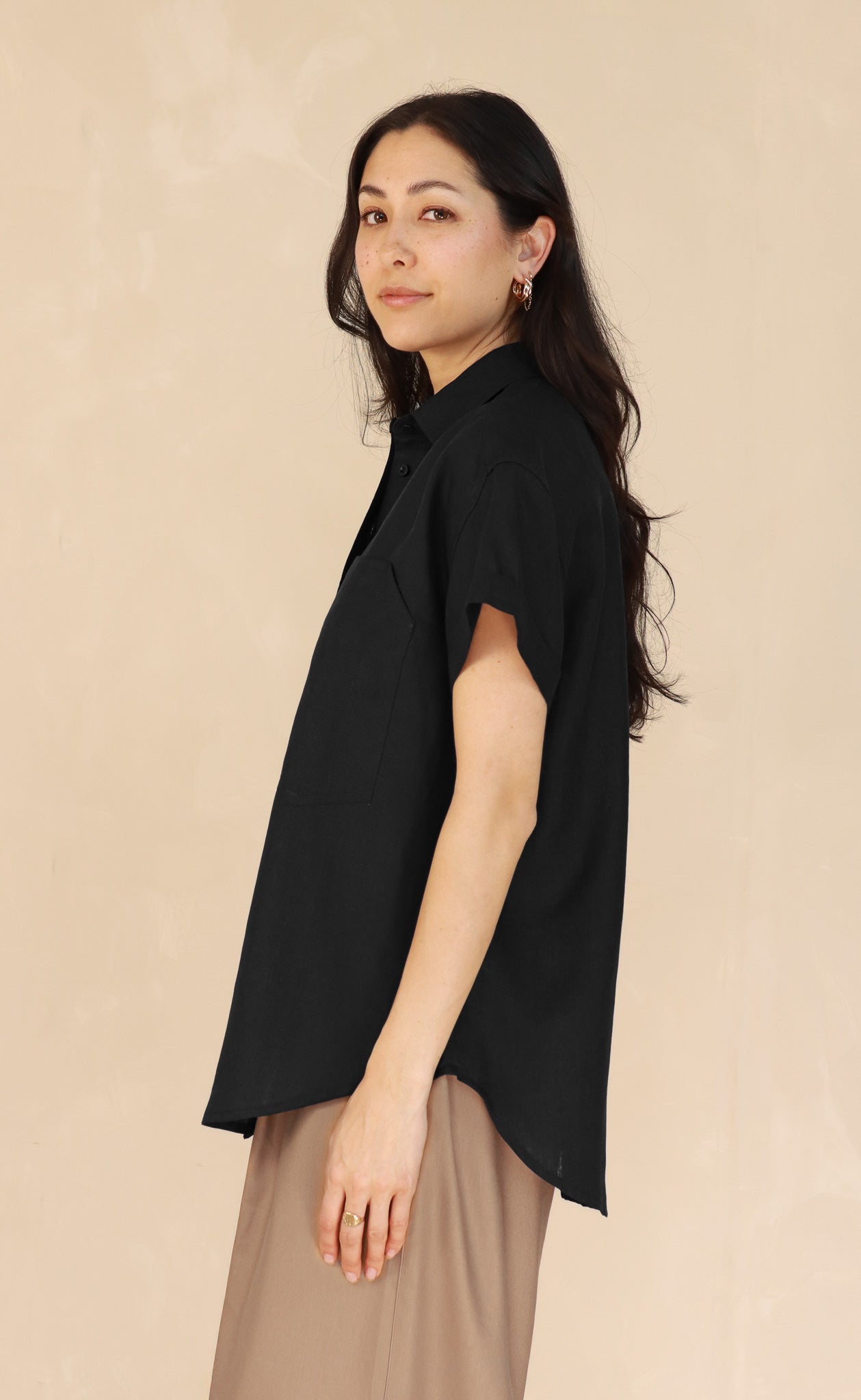 The Friend - Wayward Fit -  Black 100% Linen