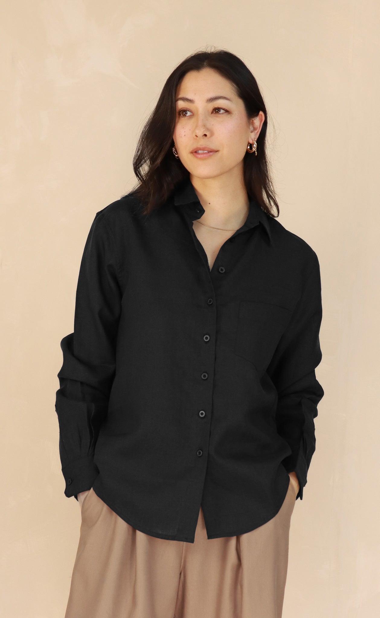 The Friend - Proper Fit - Black 100% Linen