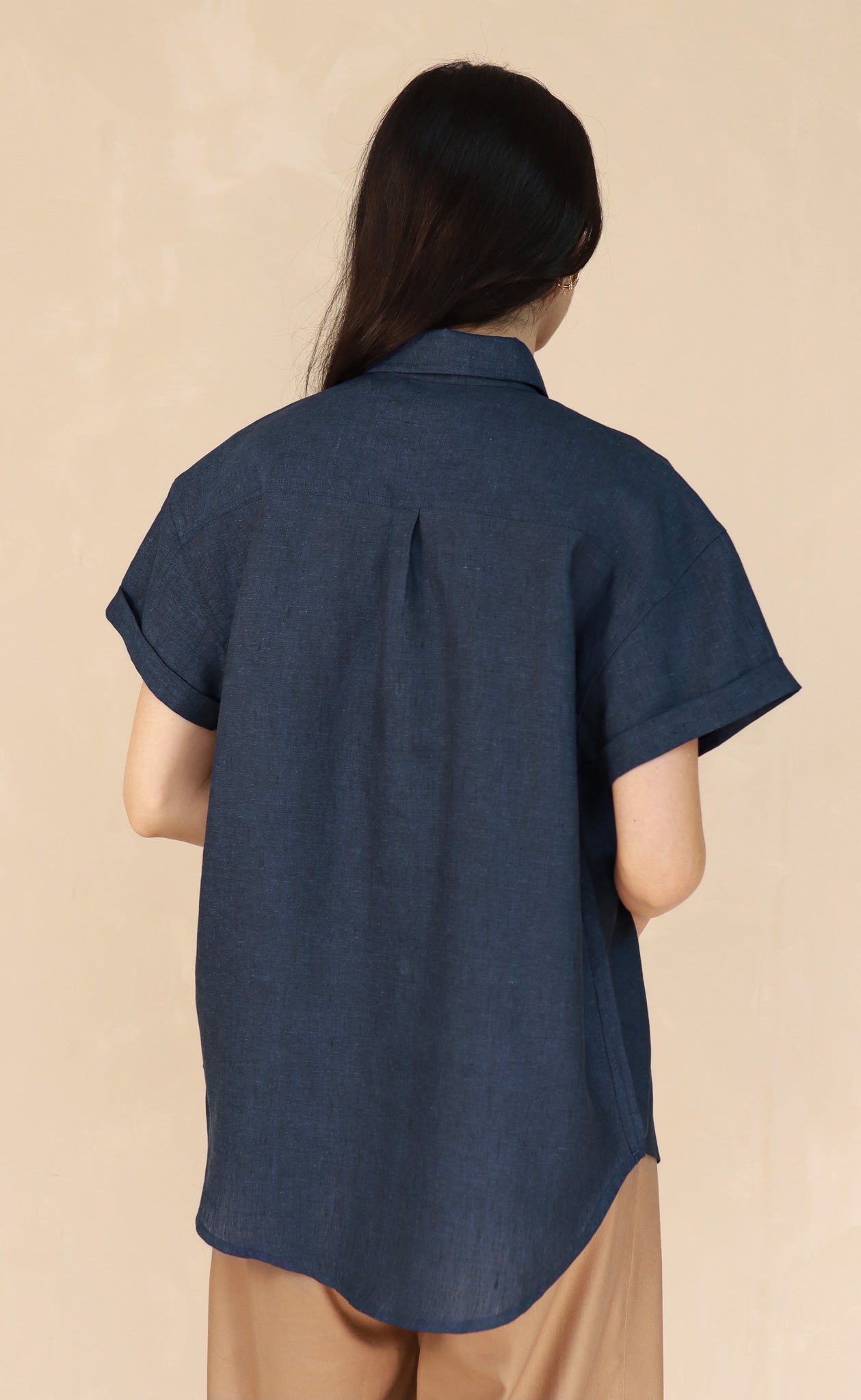The Friend - Wayward Fit - Deep Navy 100% Linen