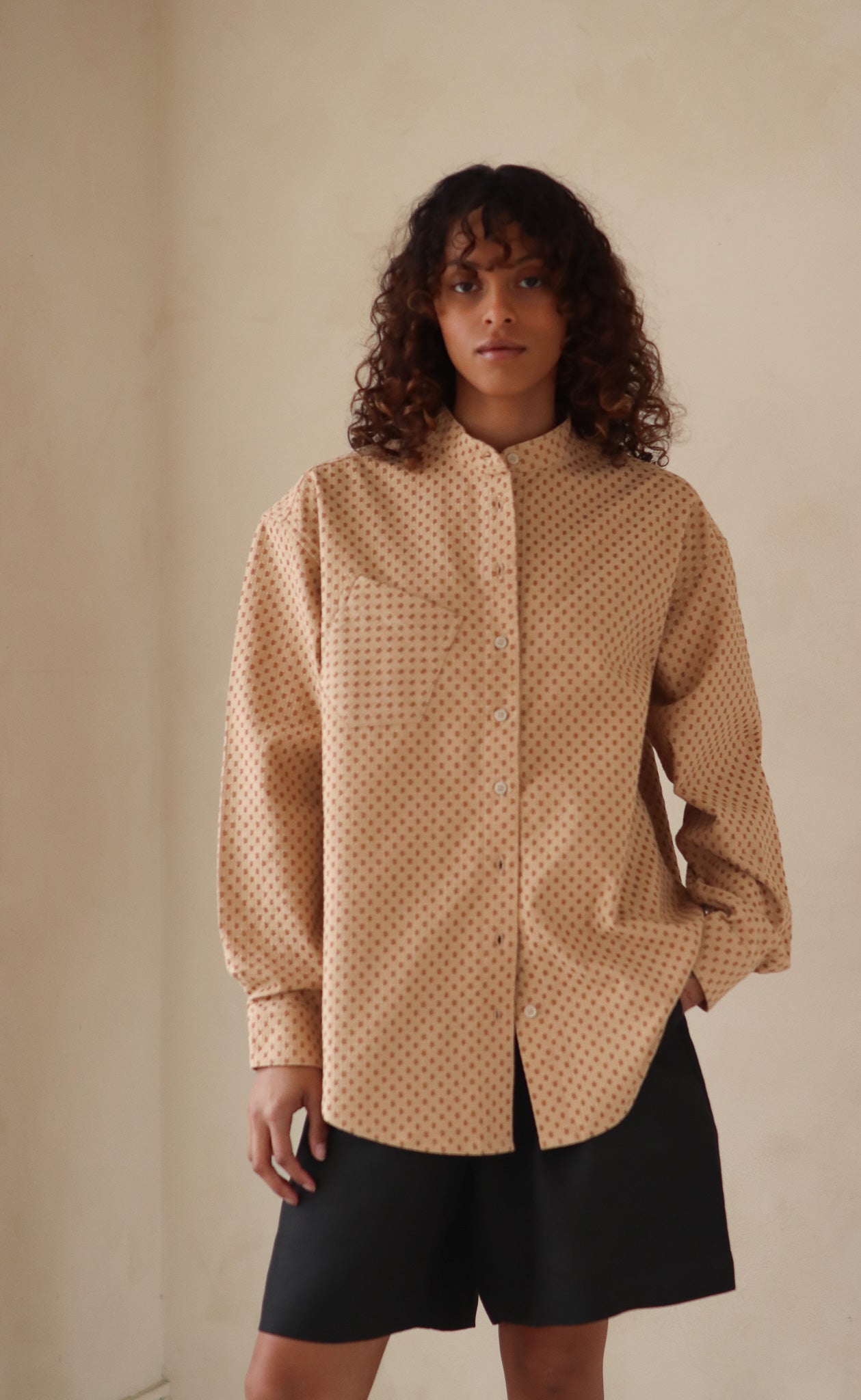 The Lover - Wayward Fit Tunic - Truffle + Beige Jacquard