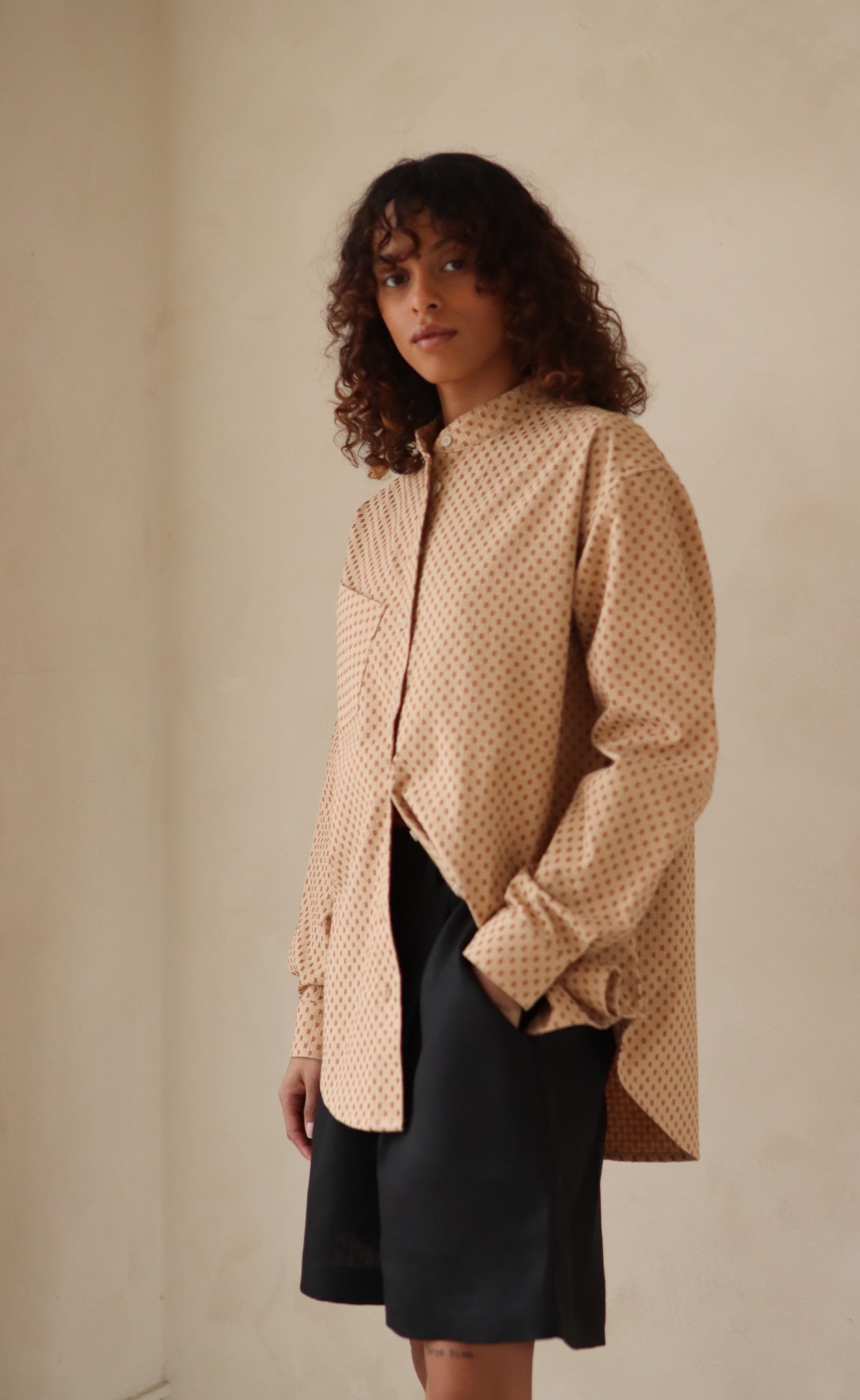 The Lover - Wayward Fit Tunic - Truffle + Beige Jacquard