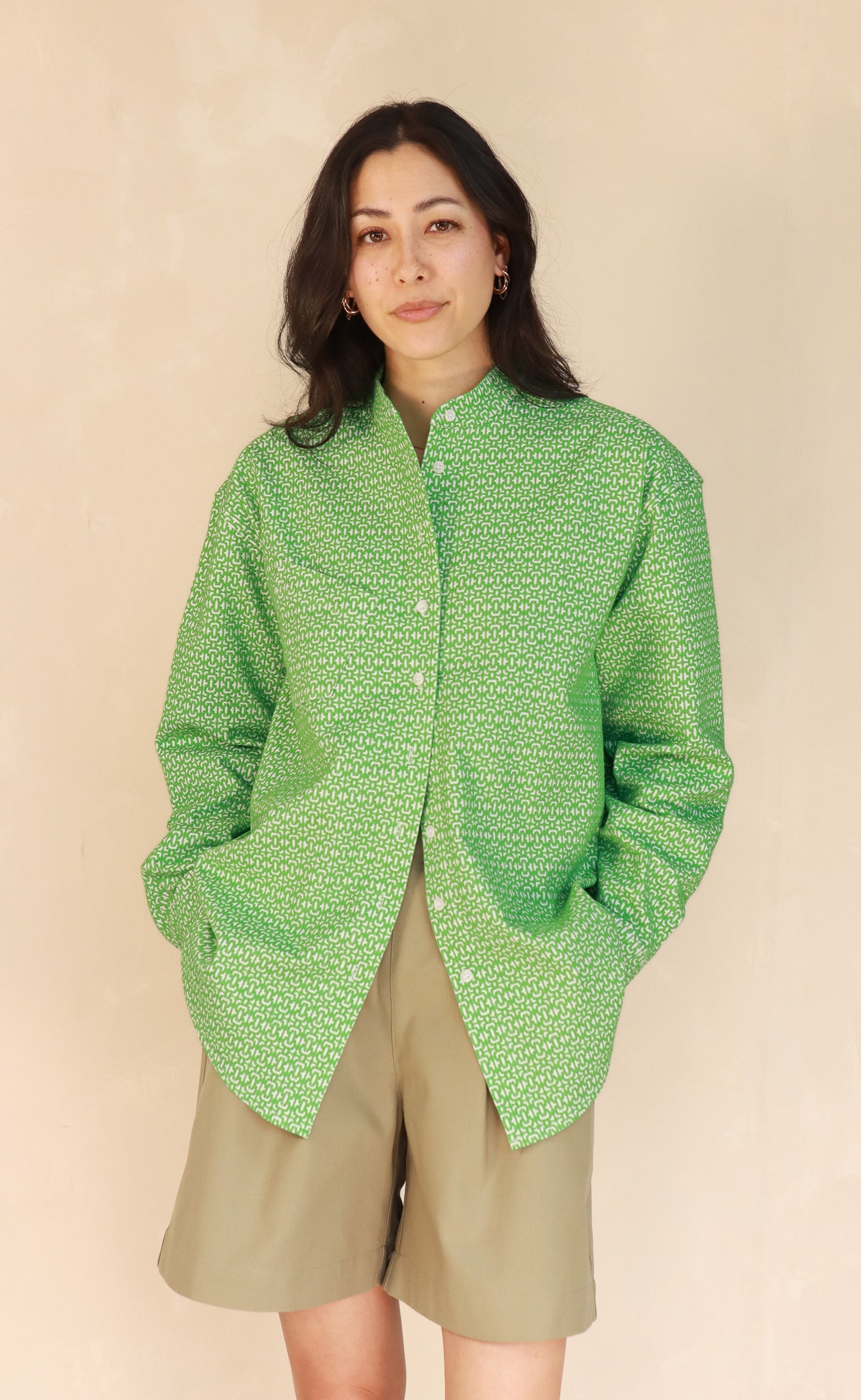 The Afternoonist - Wayward Fit Tunic - Green + White Jacquard