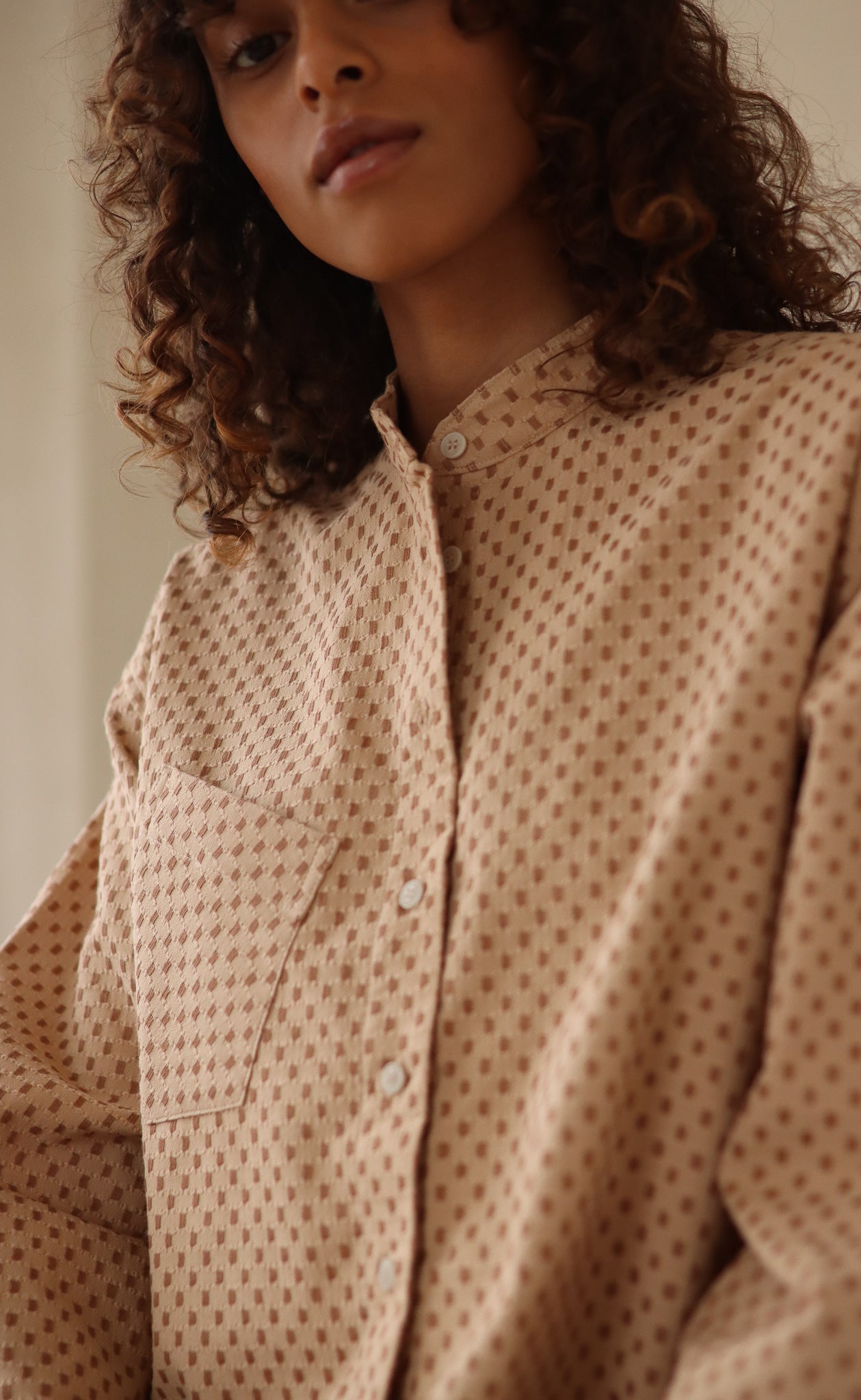 The Lover - Wayward Fit Tunic - Truffle + Beige Jacquard