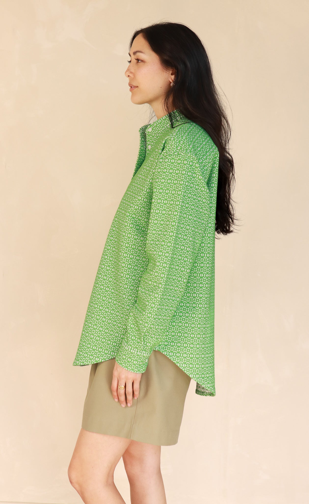 The Afternoonist - Wayward Fit Tunic - Green + White Jacquard