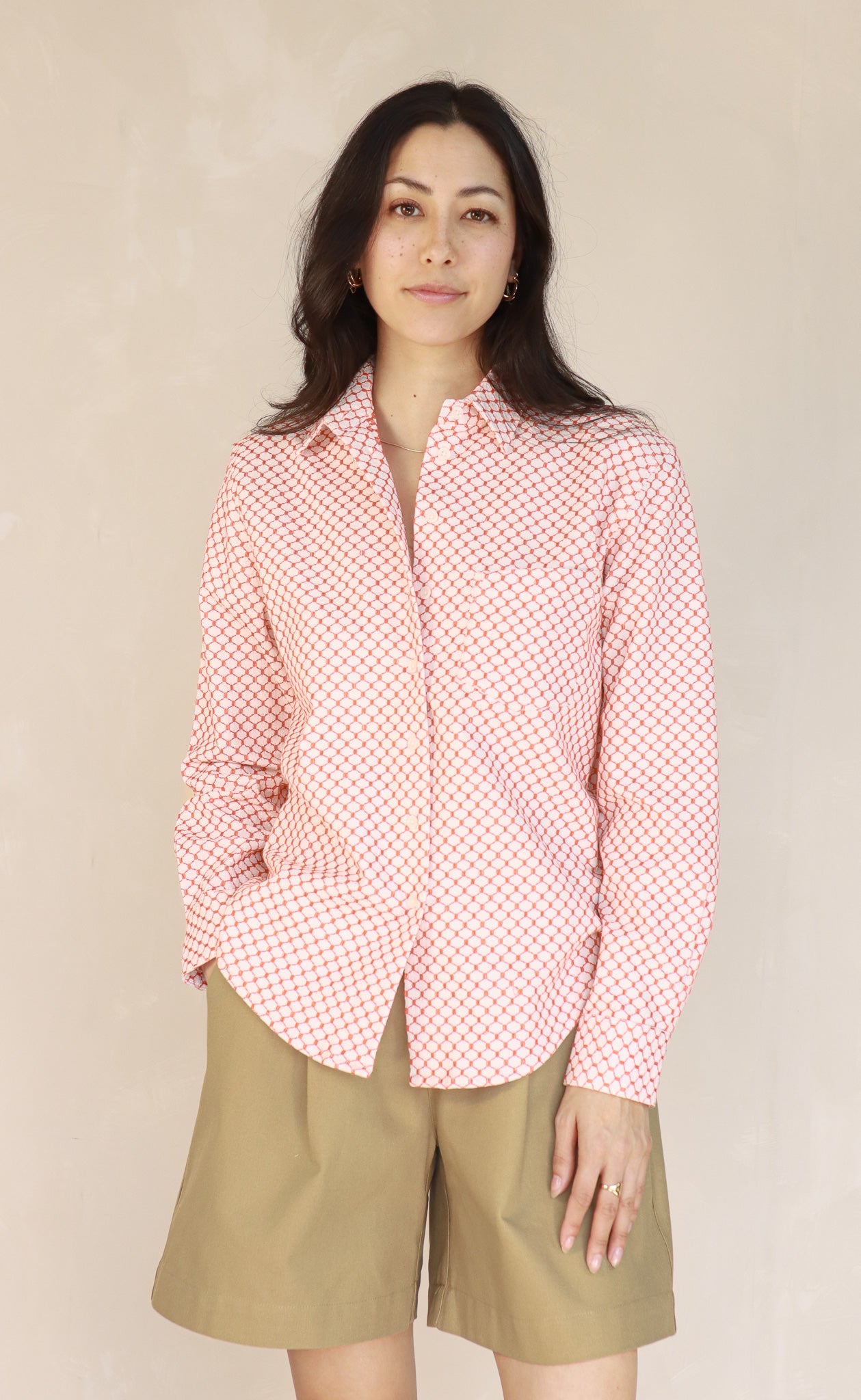 The Tidewalker - Proper Fit - White + Campari Red Jacquard