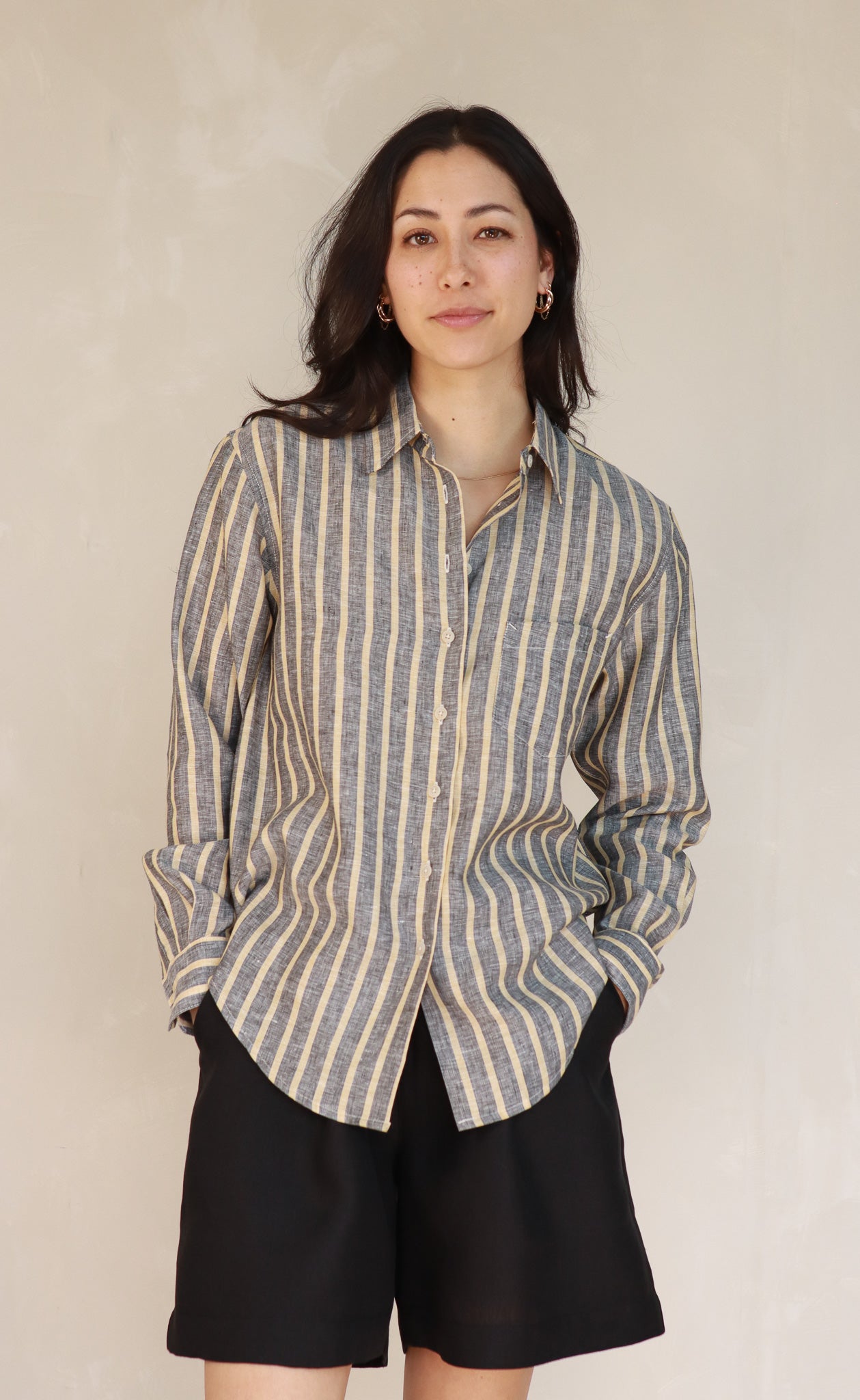 The Friend - Proper Fit - Charcoal Sand Stripe