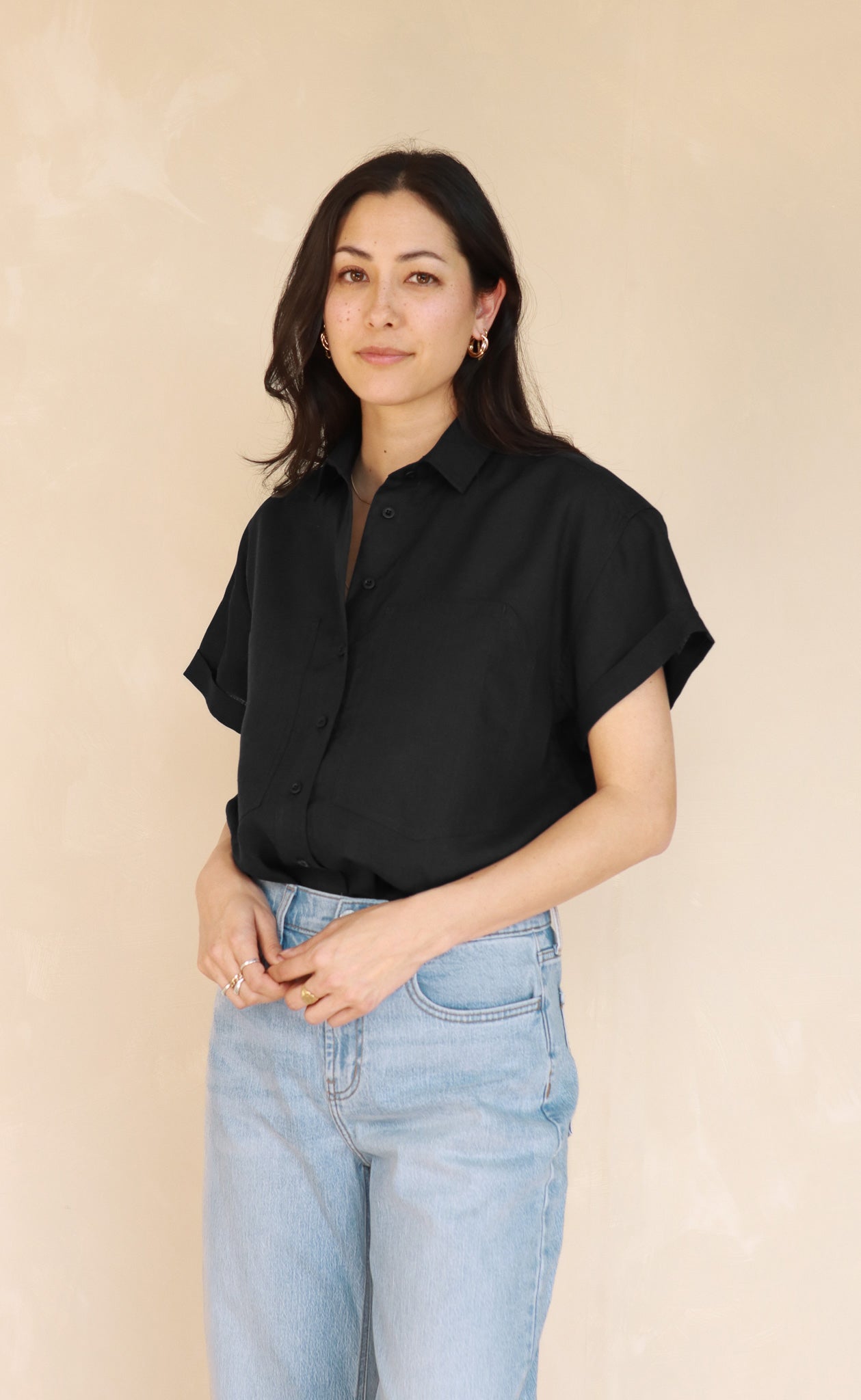 The Friend - Wayward Fit -  Black 100% Linen
