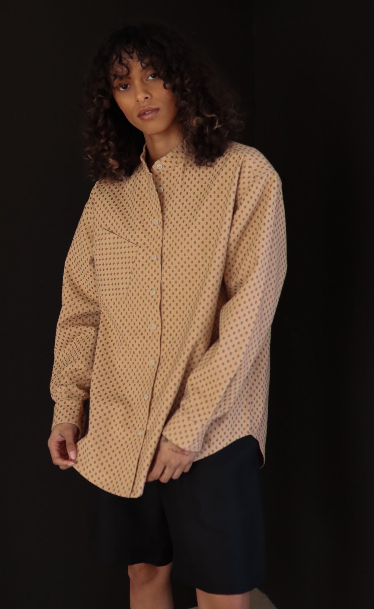 The Lover - Wayward Fit Tunic - Truffle + Beige Jacquard