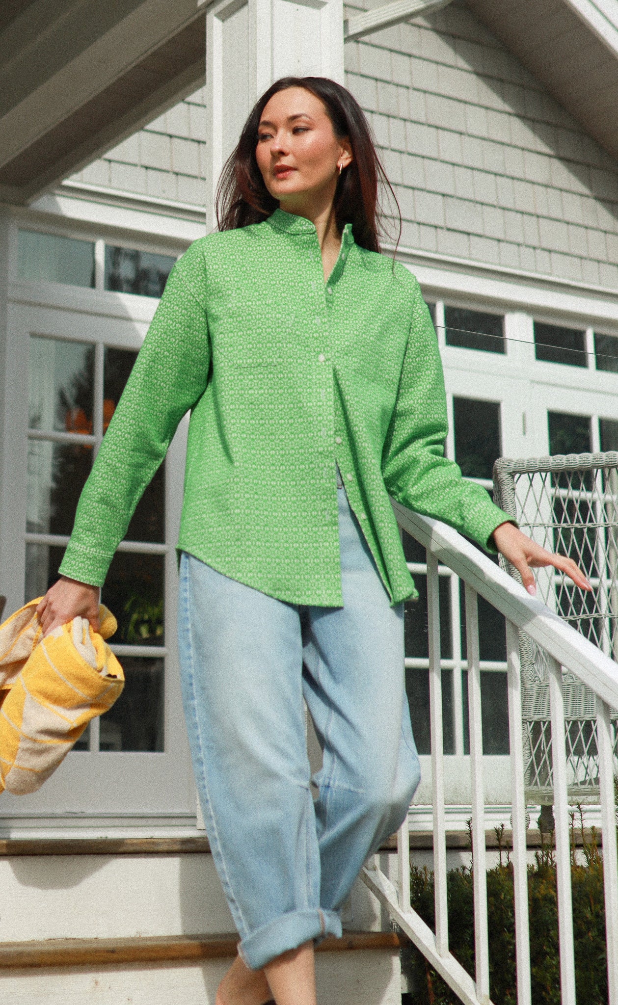 The Afternoonist - Wayward Fit Tunic - Green + White Jacquard