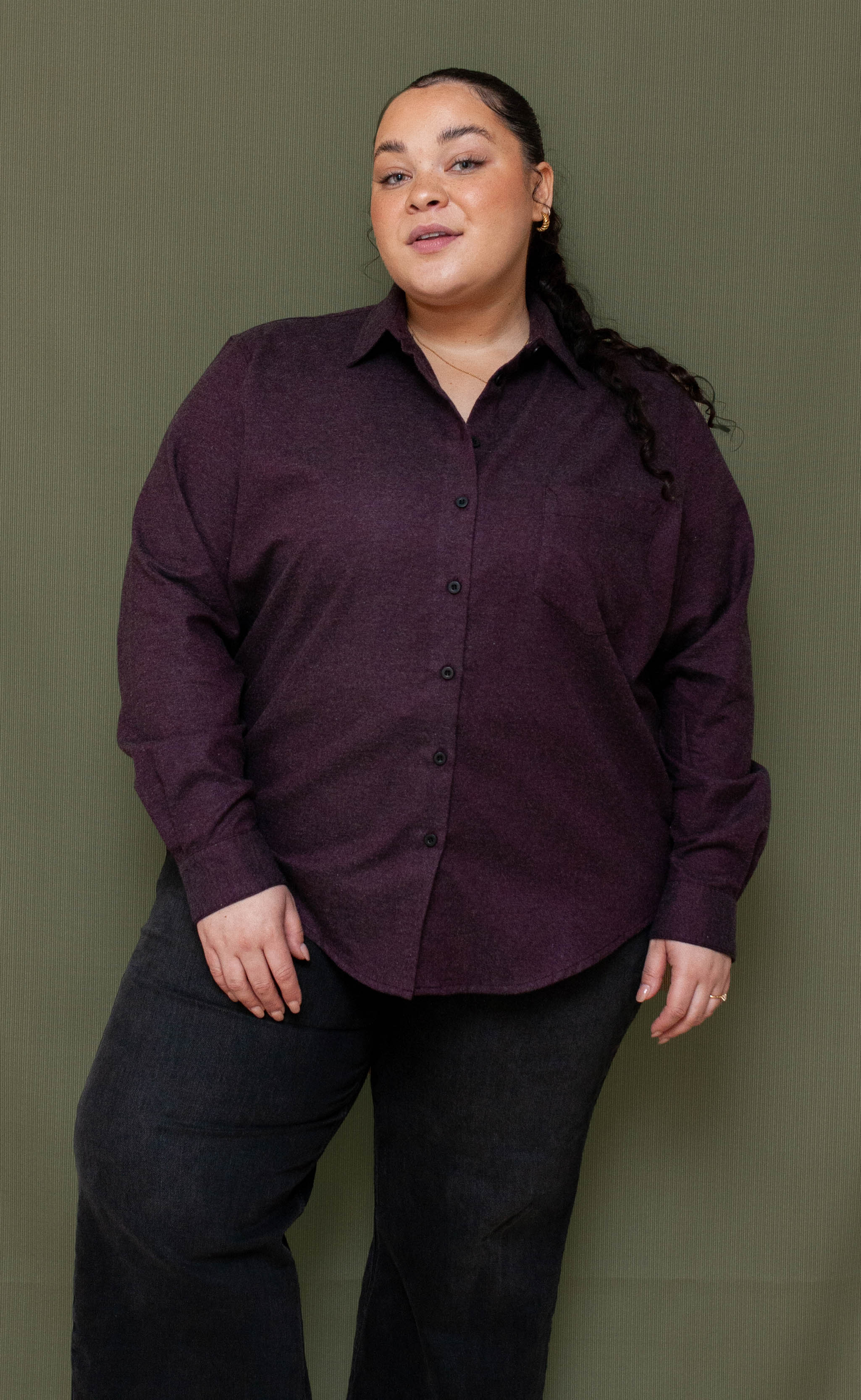 The Historian - Made In Canada - Proper Fit - Deep Plum Cashmere Blend Flannel