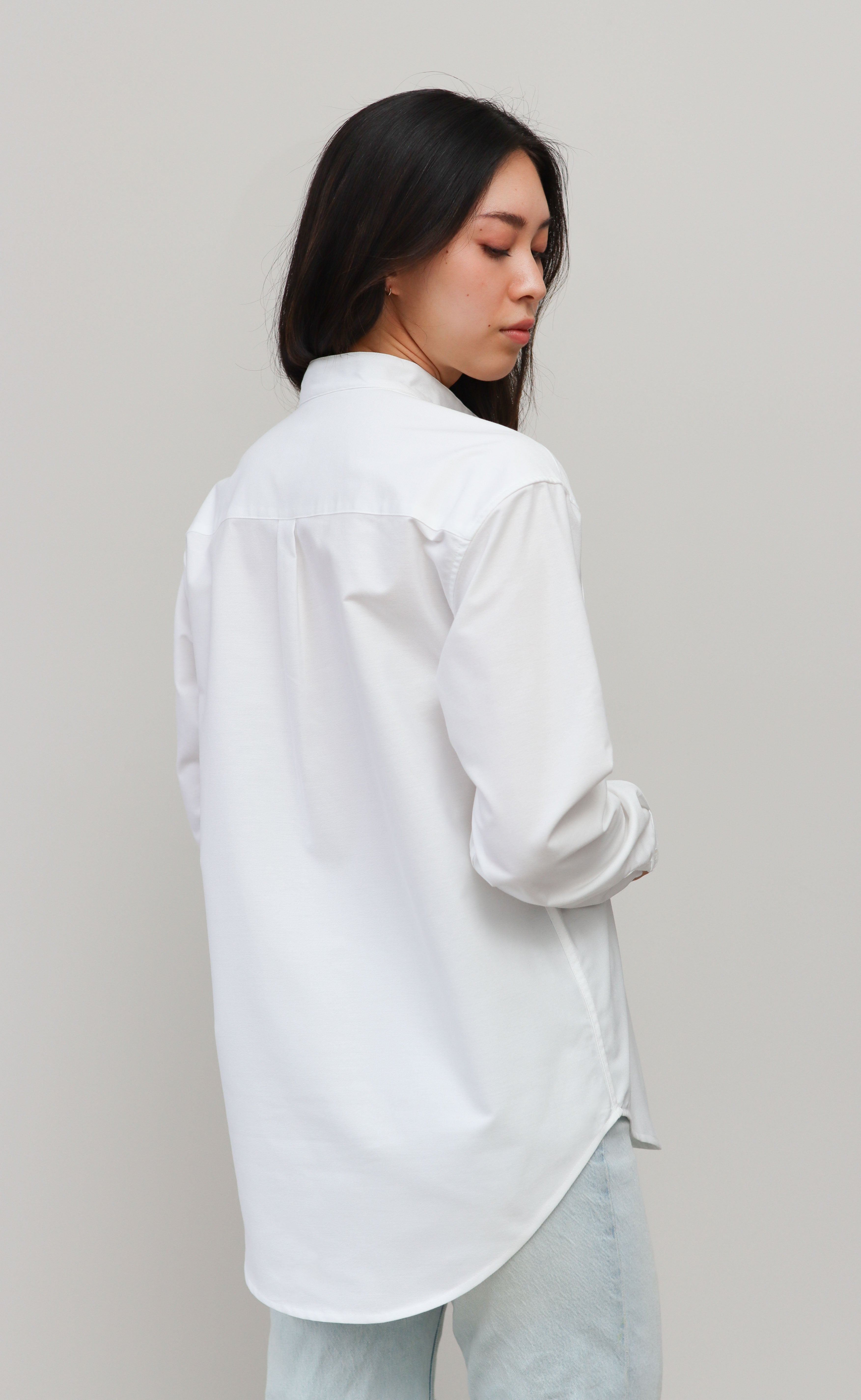 The Tailor - Wayward Fit Tunic - White Cotton Oxford