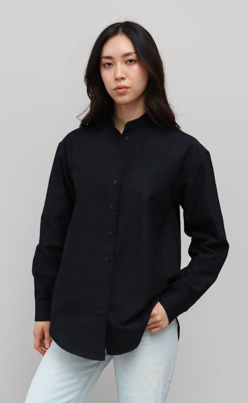 The Tailor - Wayward Fit Tunic - Black Cotton Oxford