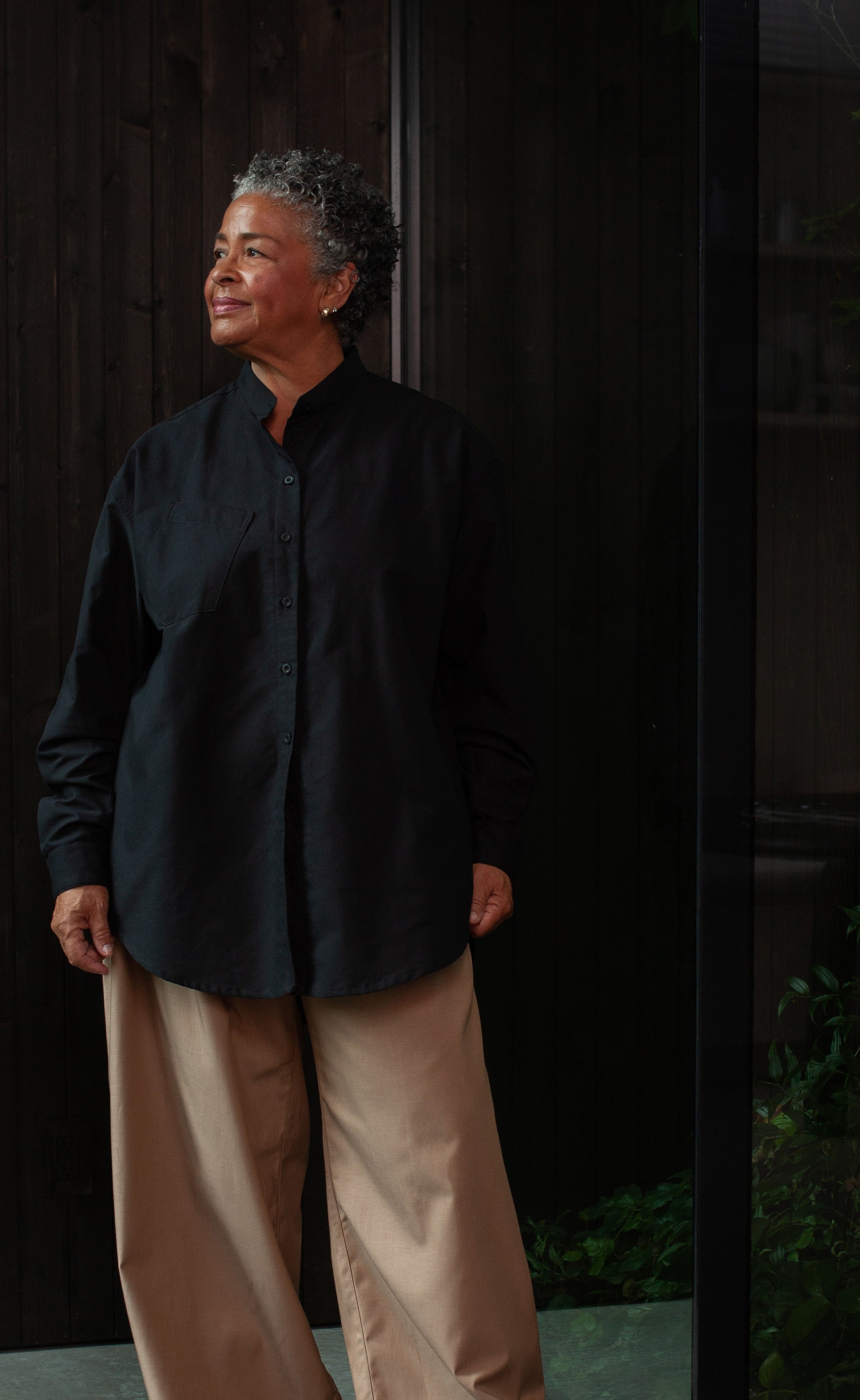The Tailor - Wayward Fit Tunic - Black Cotton Oxford